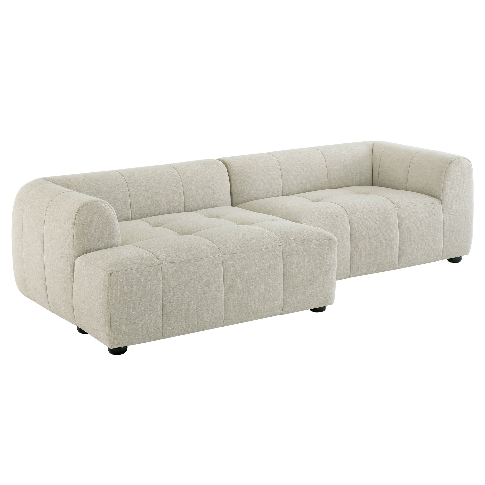 Modway Liana Left-Facing Upholstered Fabric Modular Sofa with Chaise