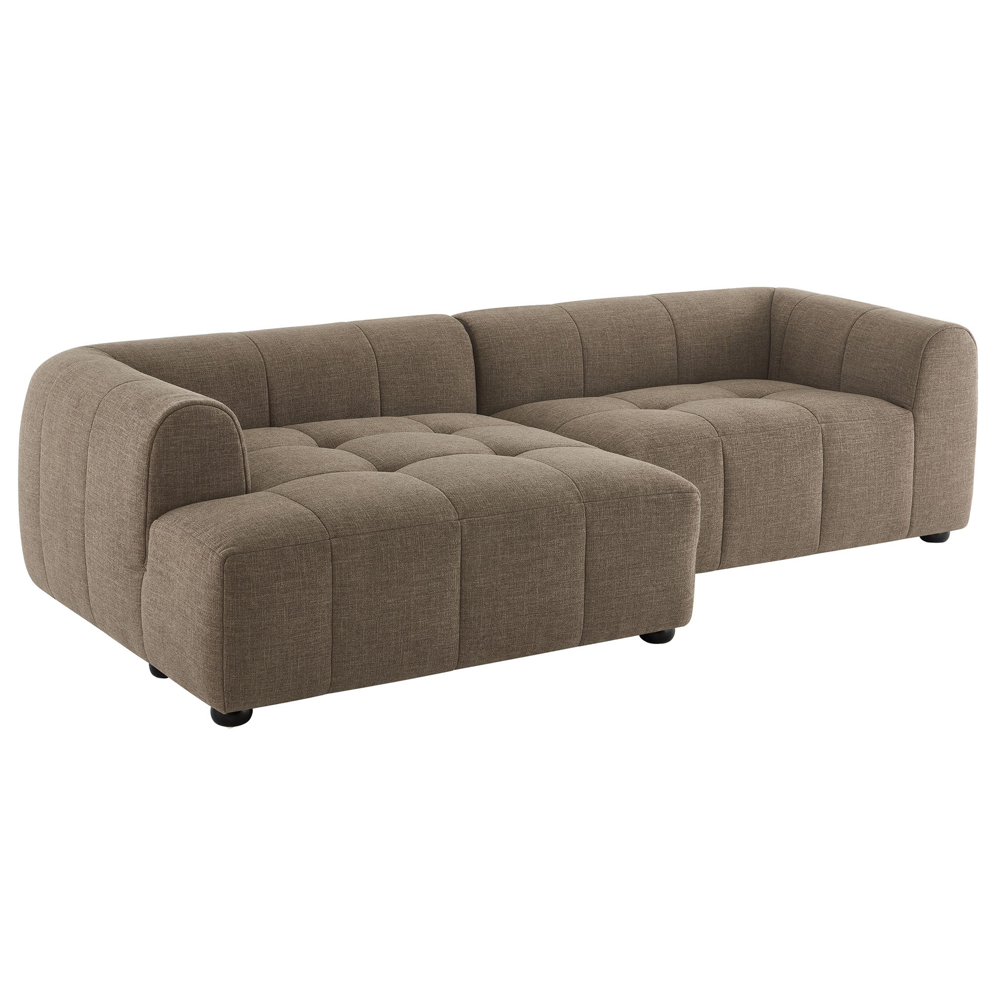 Modway Liana Left-Facing Upholstered Fabric Modular Sofa with Chaise