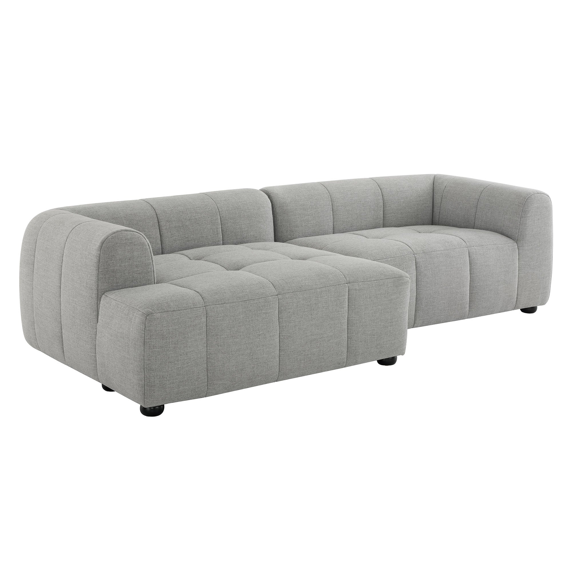 Modway Liana Left-Facing Upholstered Fabric Modular Sofa with Chaise