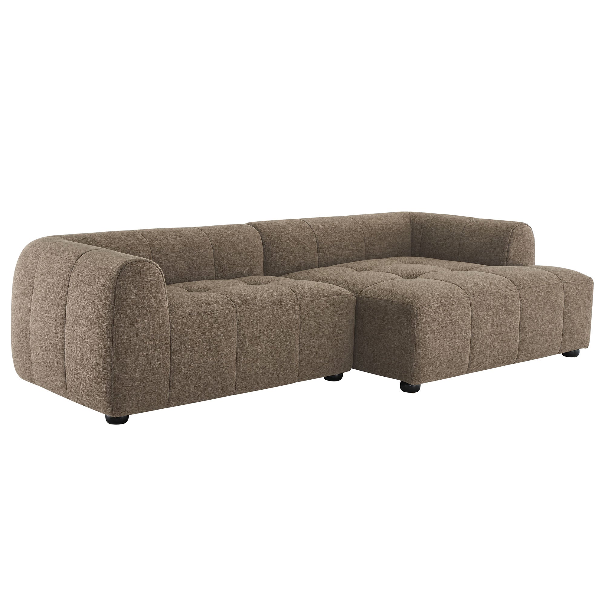 Modway Liana Right-Facing Upholstered Fabric Modular Sofa with Chaise