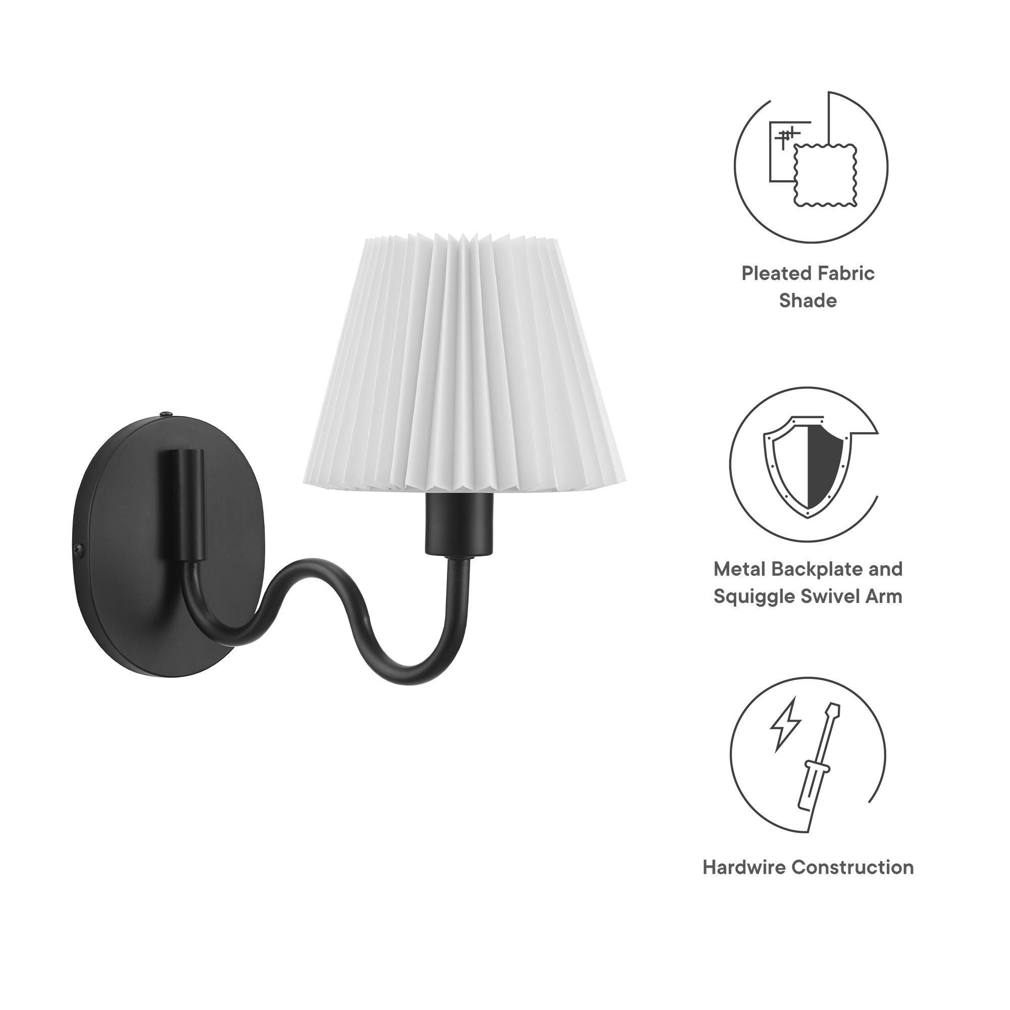 Modway Wave Squiggle Arm Wall Sconce