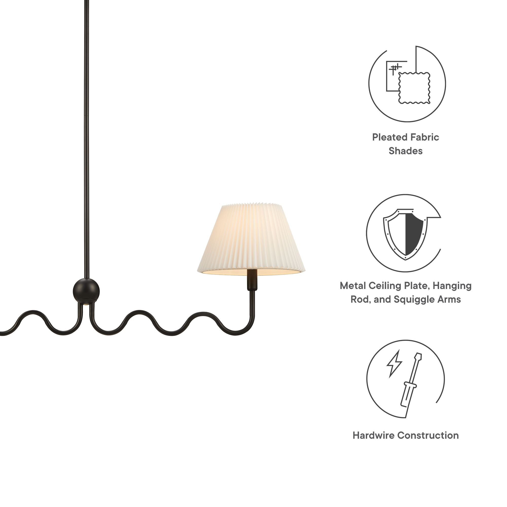 Modway Wave Squiggle 2-Arm Pendant Light