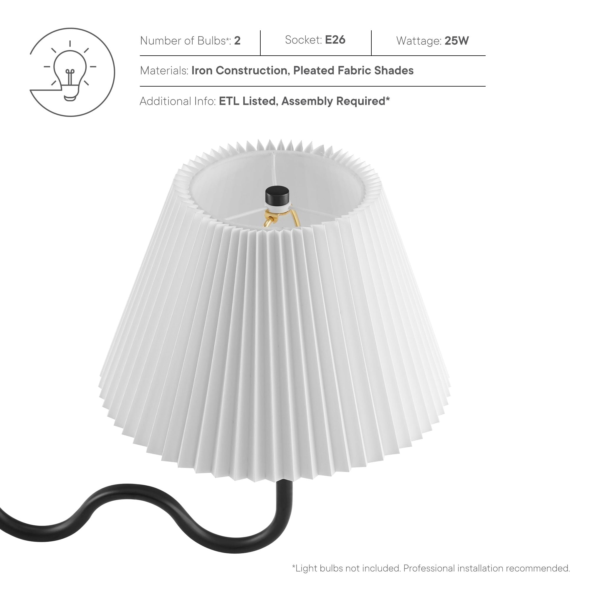 Modway Wave Squiggle 2-Arm Pendant Light