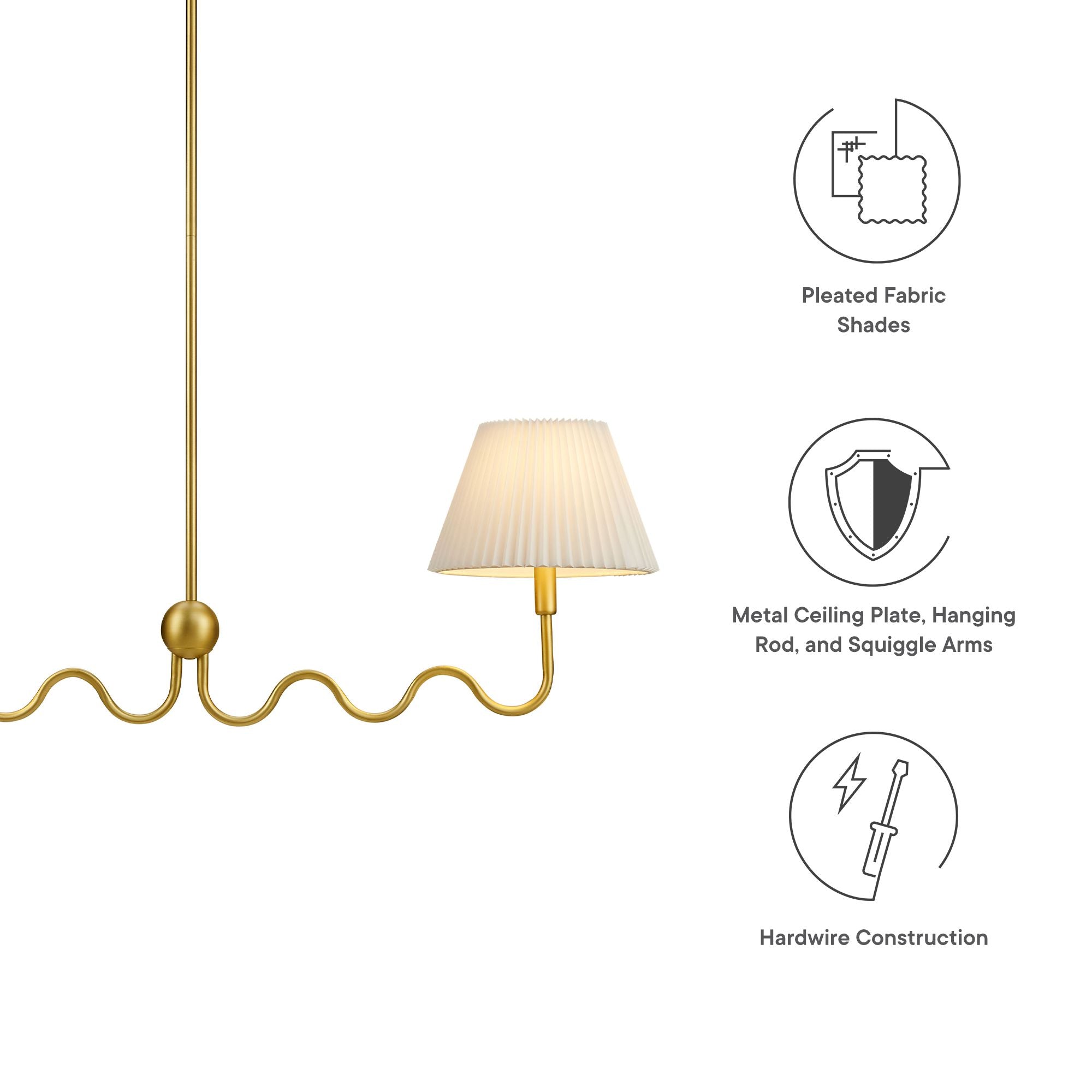 Modway Wave Squiggle 2-Arm Pendant Light