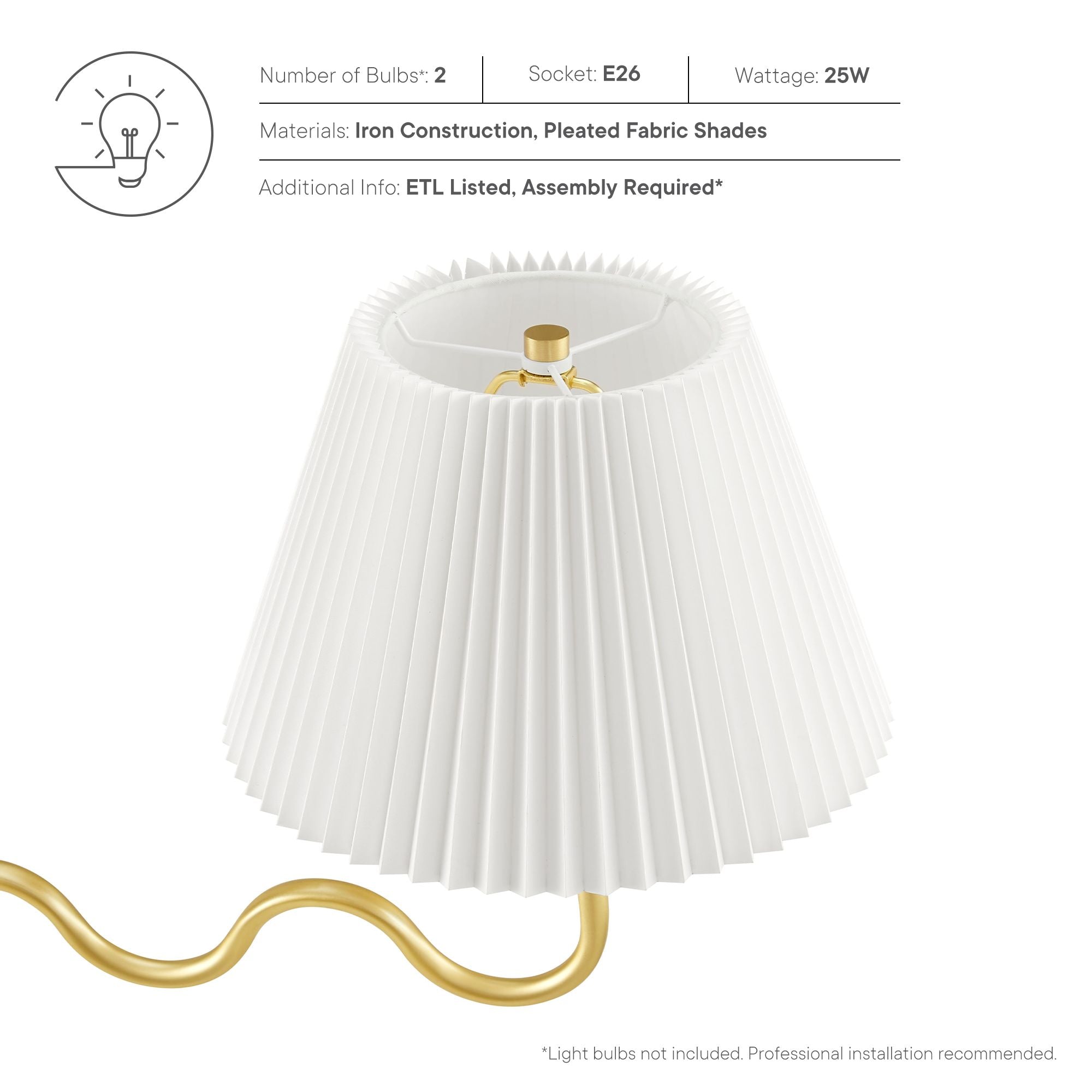 Modway Wave Squiggle 2-Arm Pendant Light