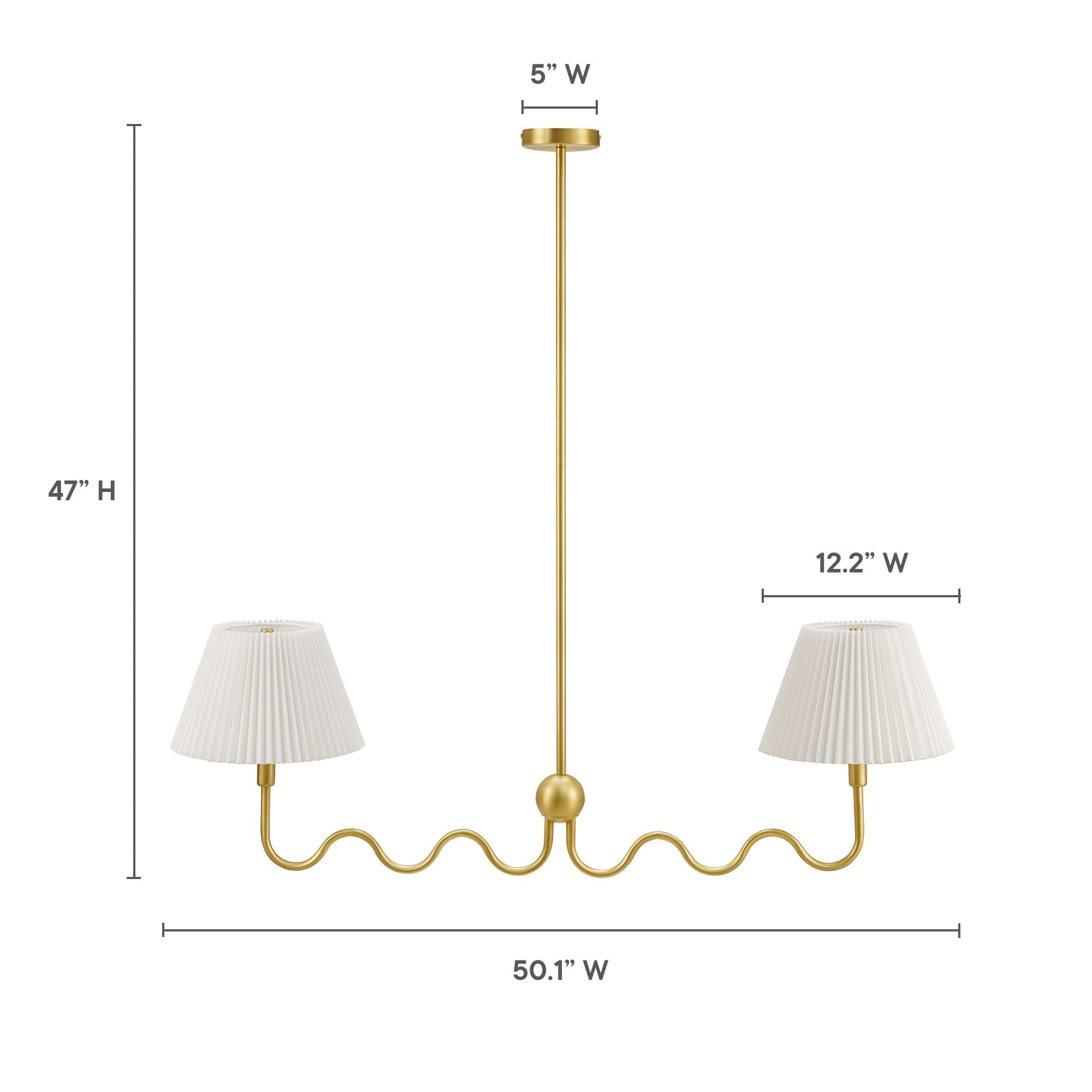 Modway Wave Squiggle 2-Arm Pendant Light