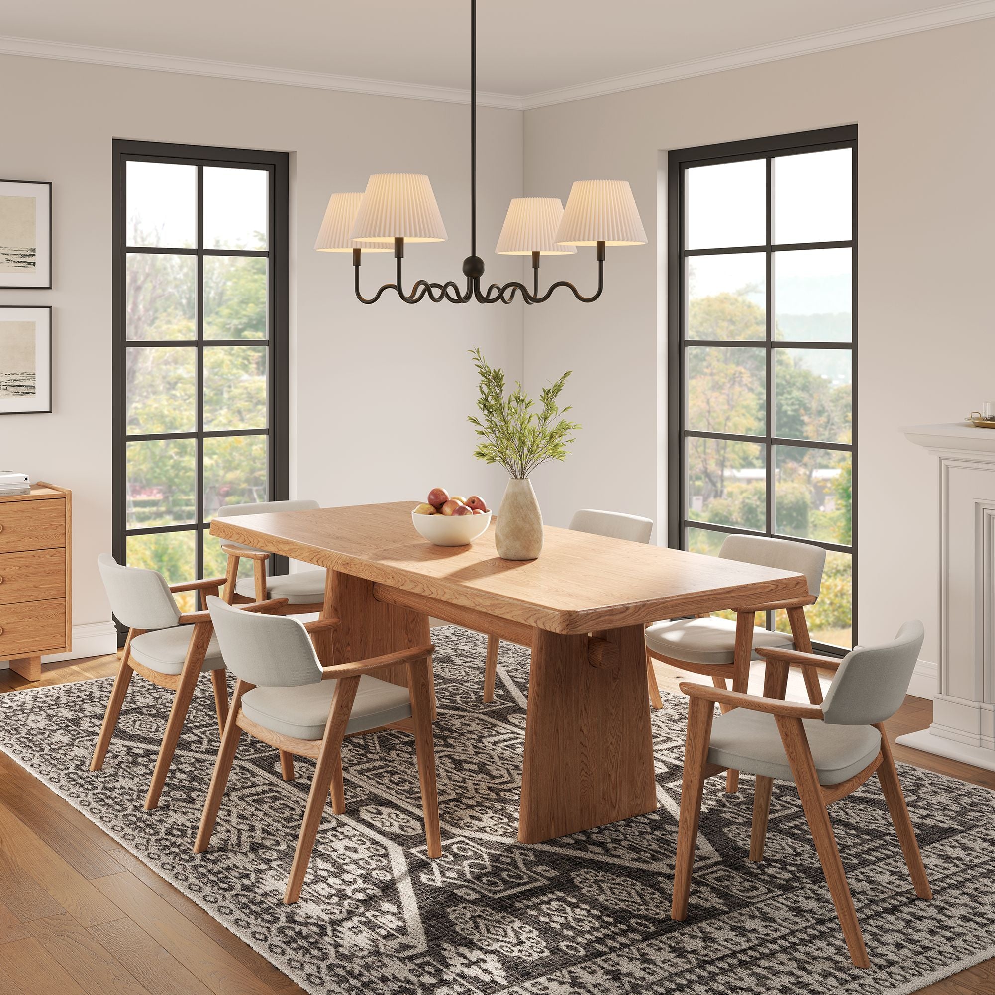 Modway Wave Squiggle 4-Arm Pendant Light