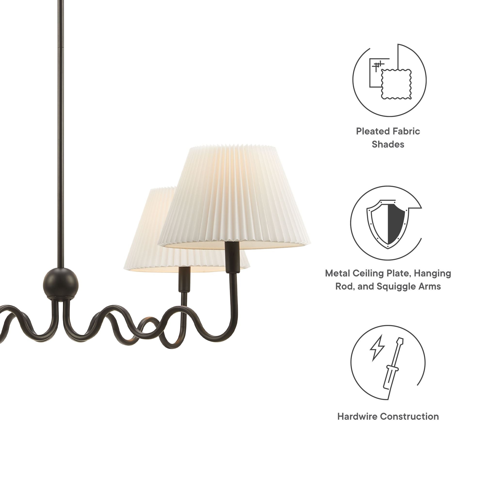 Modway Wave Squiggle 4-Arm Pendant Light