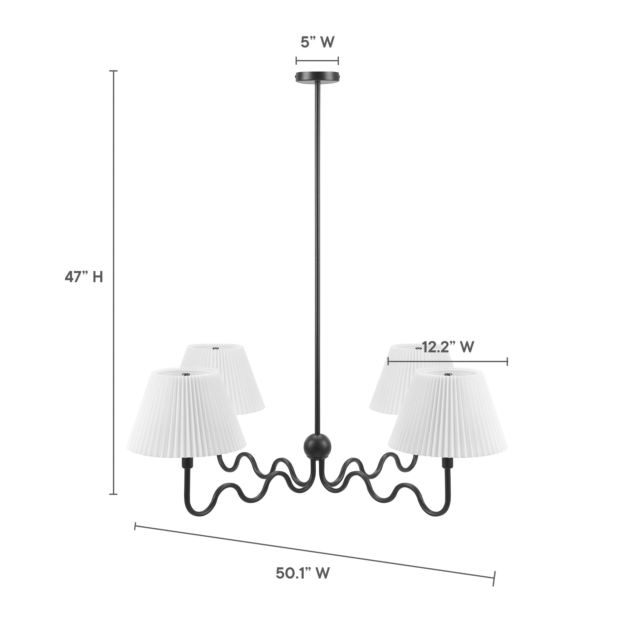 Modway Wave Squiggle 4-Arm Pendant Light