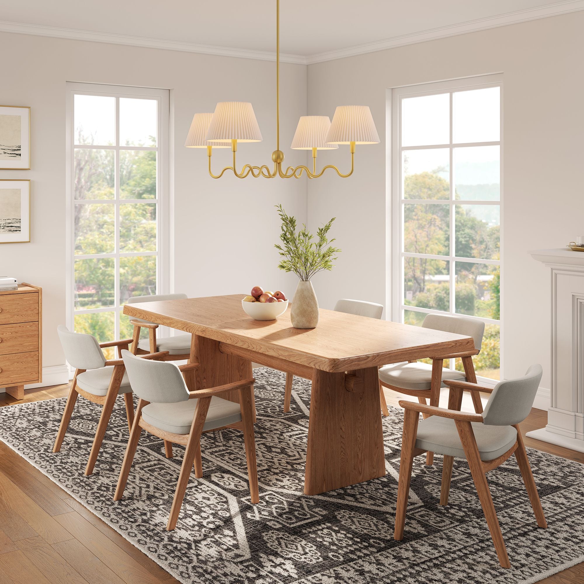 Modway Wave Squiggle 4-Arm Pendant Light