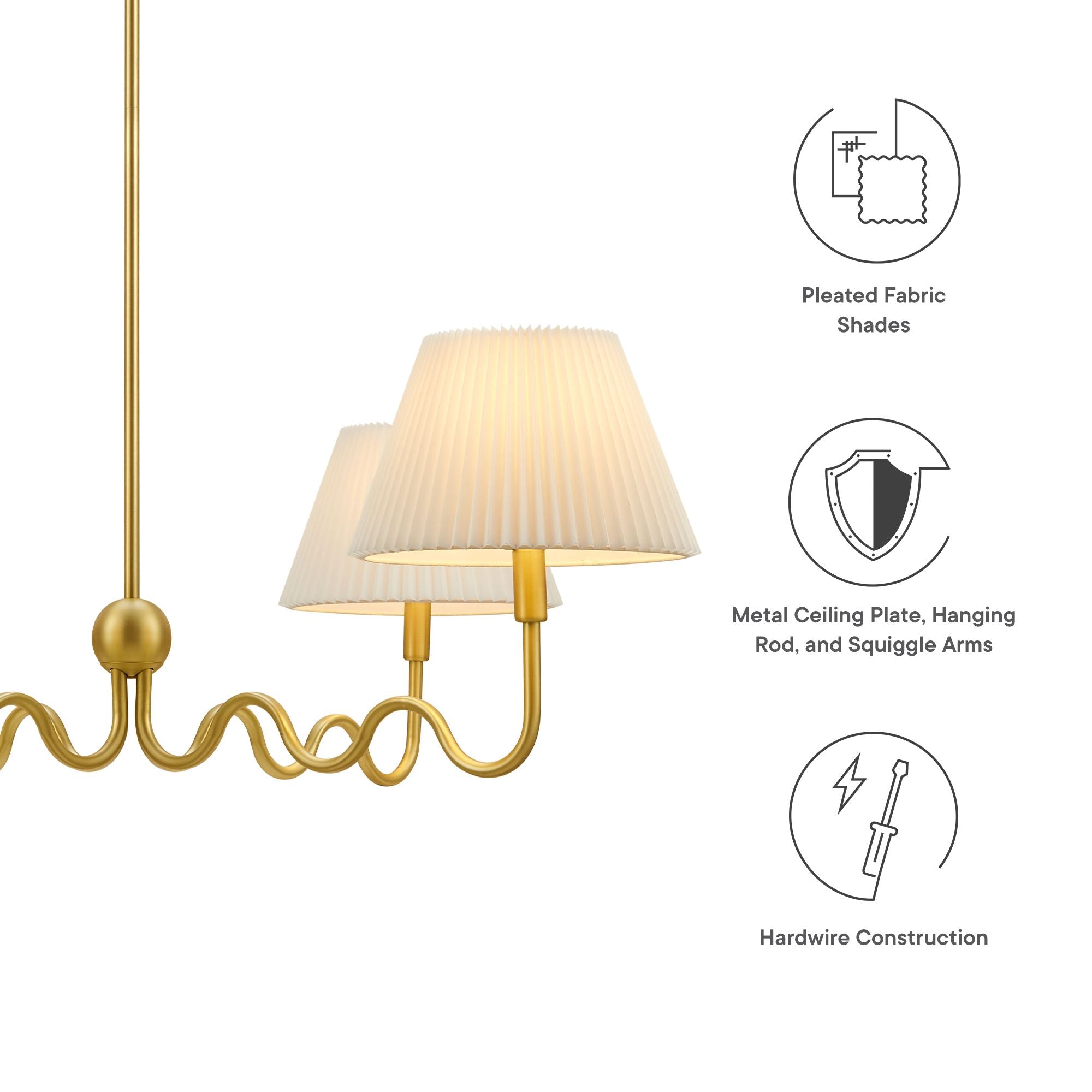 Modway Wave Squiggle 4-Arm Pendant Light