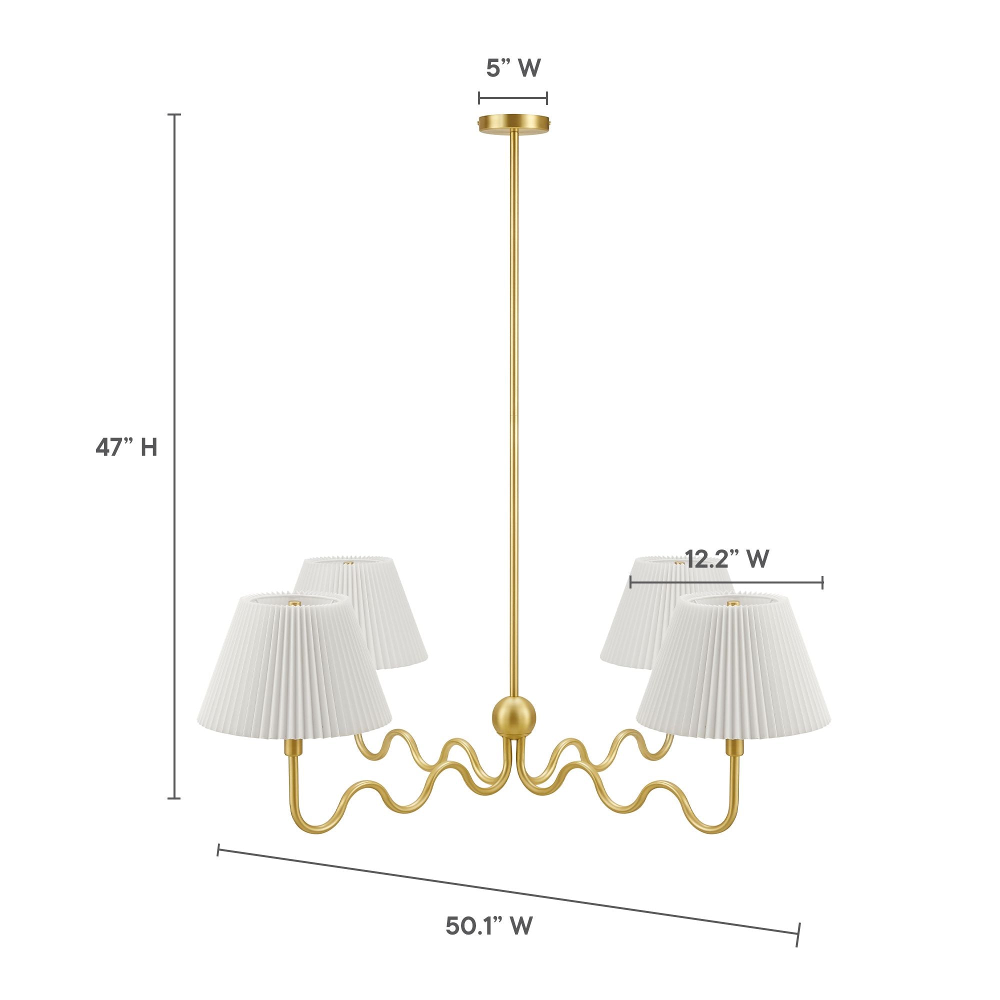 Modway Wave Squiggle 4-Arm Pendant Light