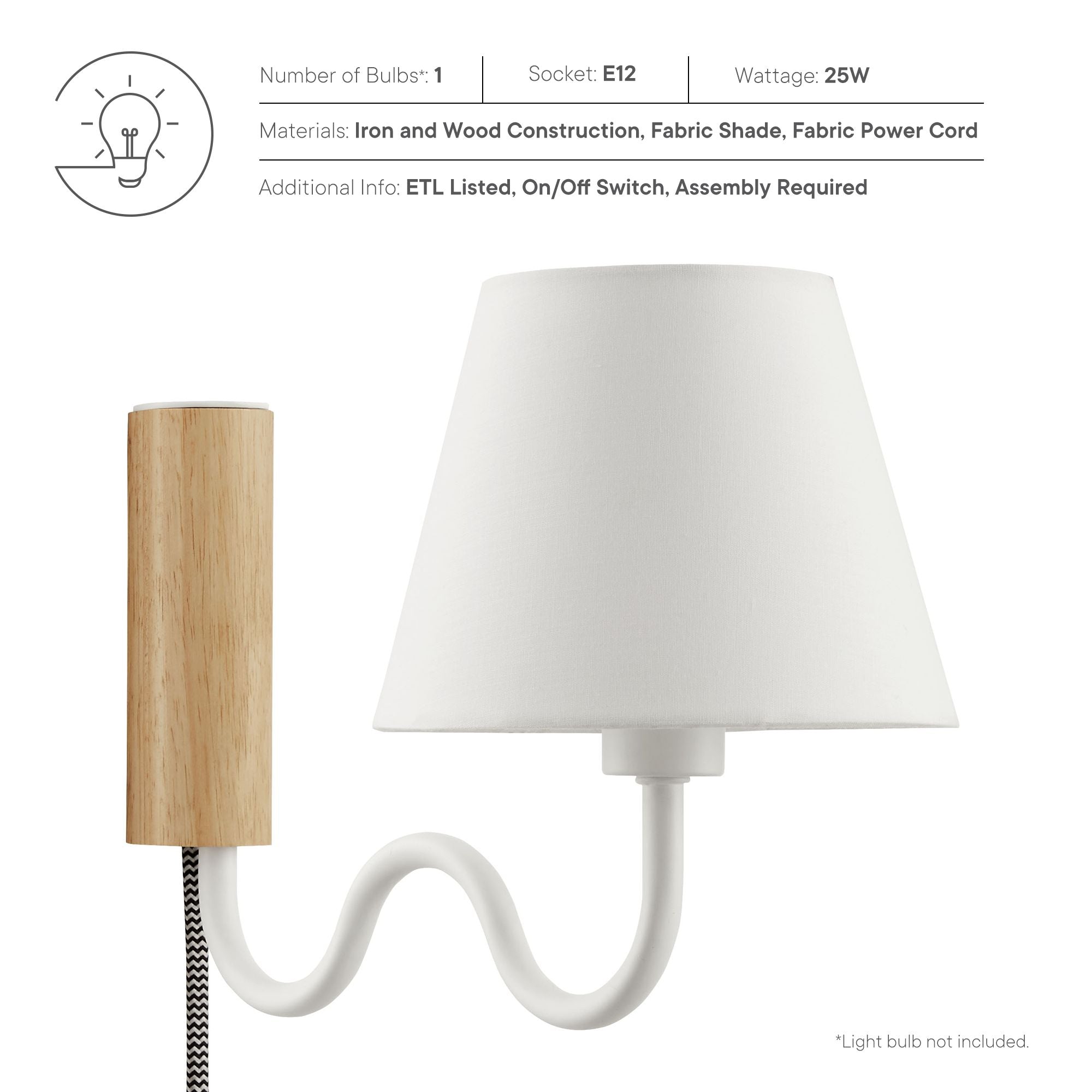 Modway Sunlit Squiggle Arm Wall Sconce