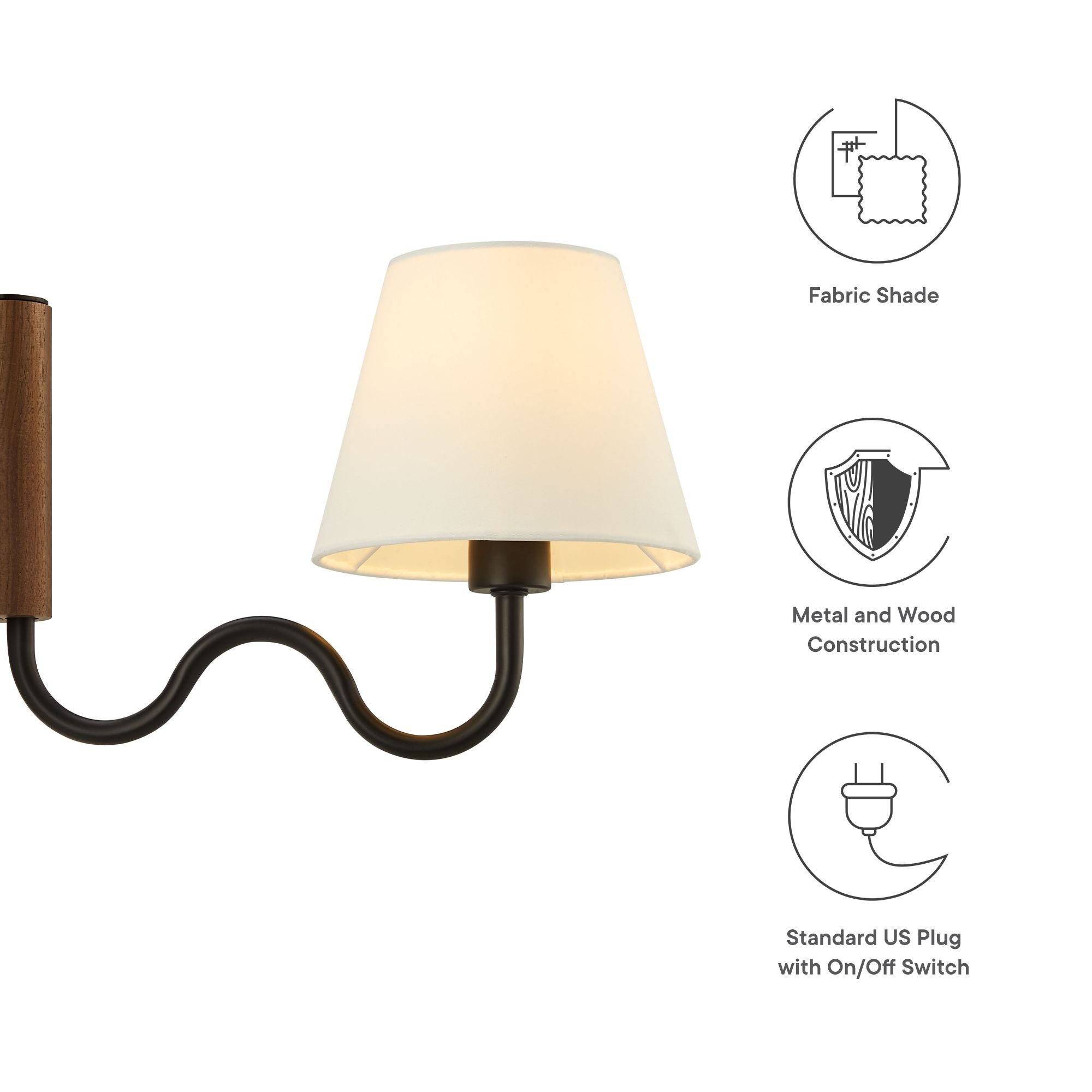 Modway Sunlit Squiggle Arm Wall Sconce