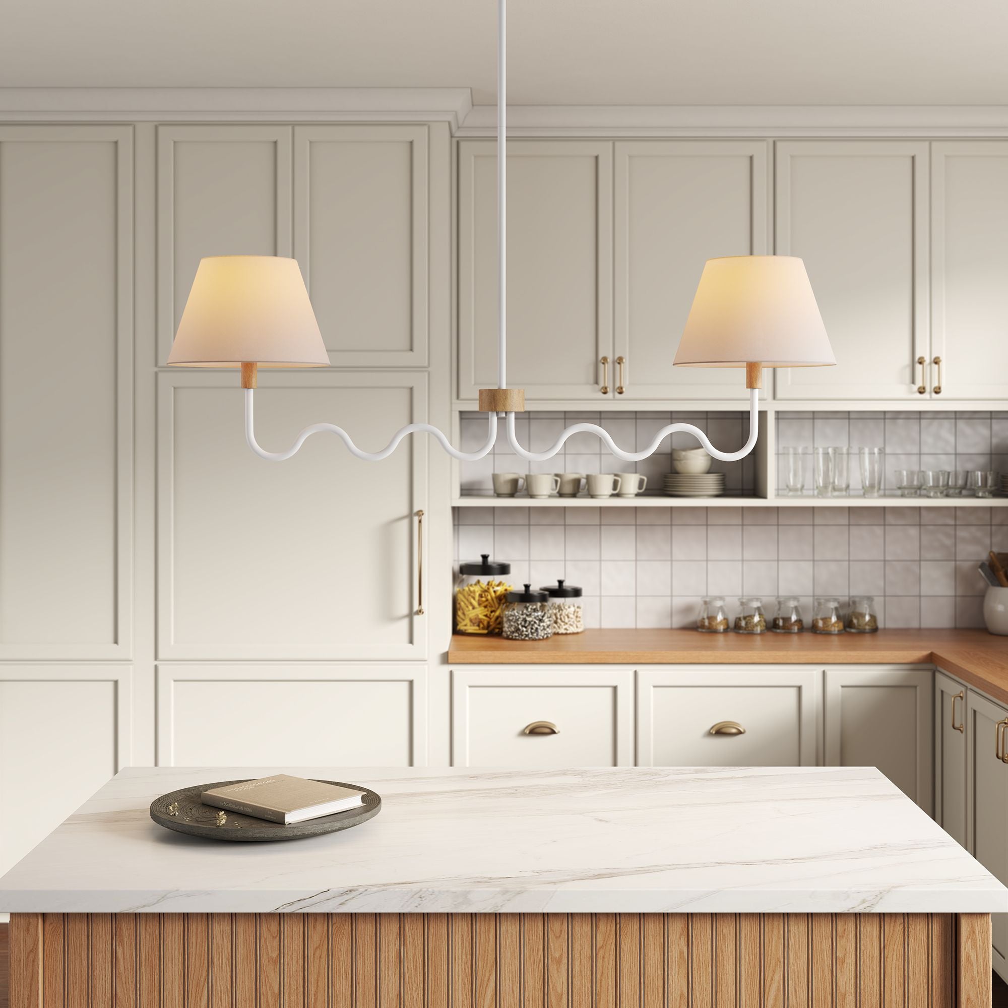 Modway Sunlit Squiggle 2-Arm Pendant Light