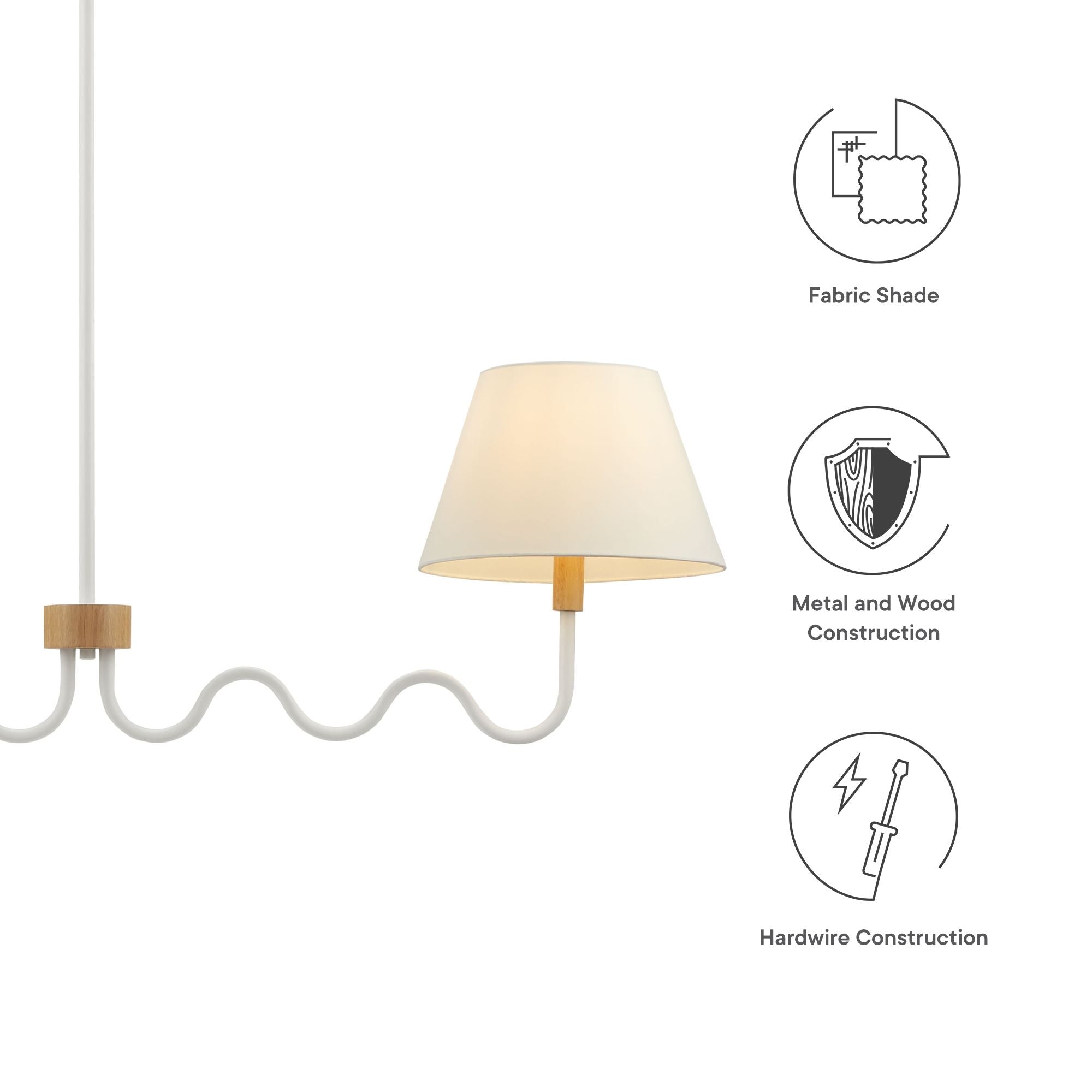 Modway Sunlit Squiggle 2-Arm Pendant Light