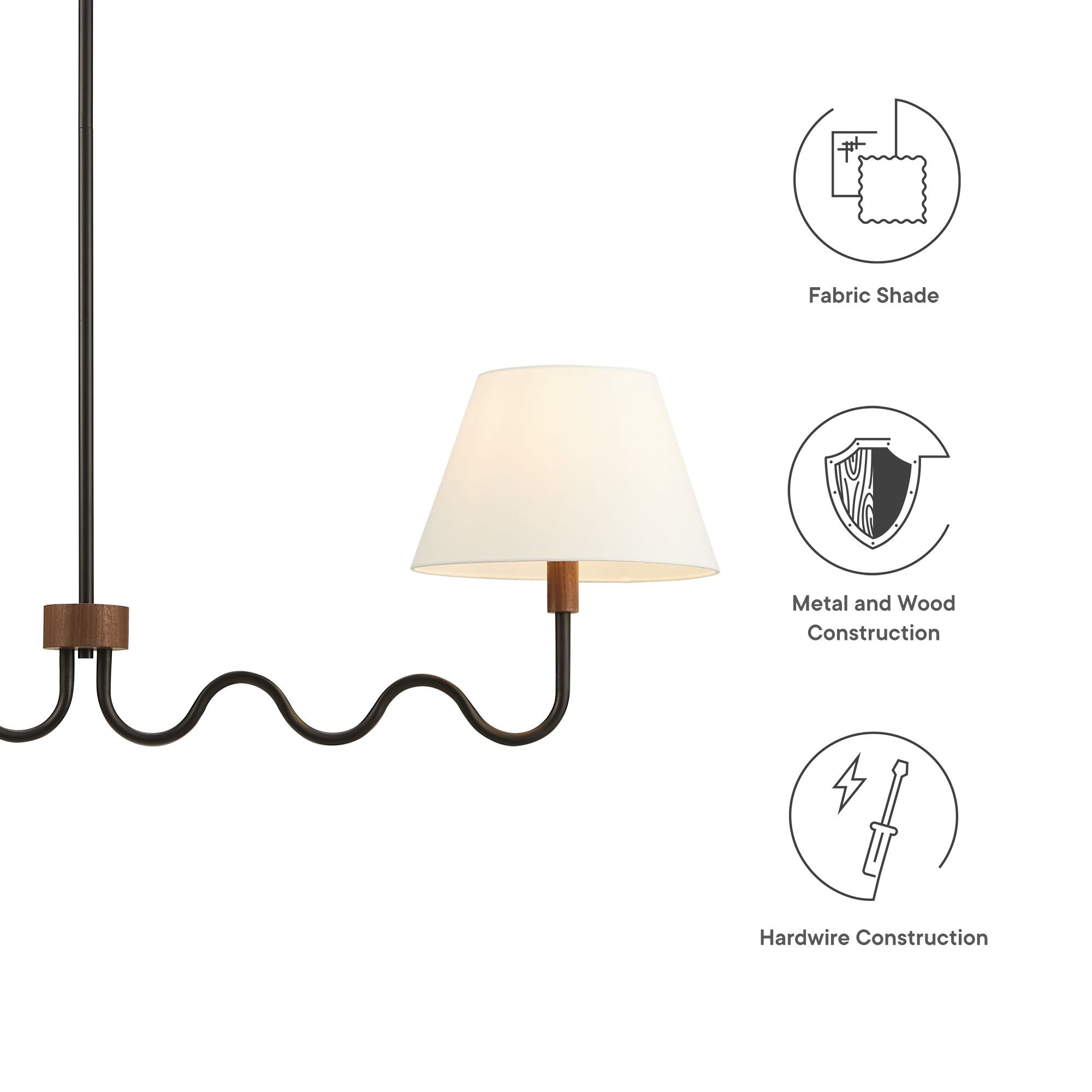 Modway Sunlit Squiggle 2-Arm Pendant Light