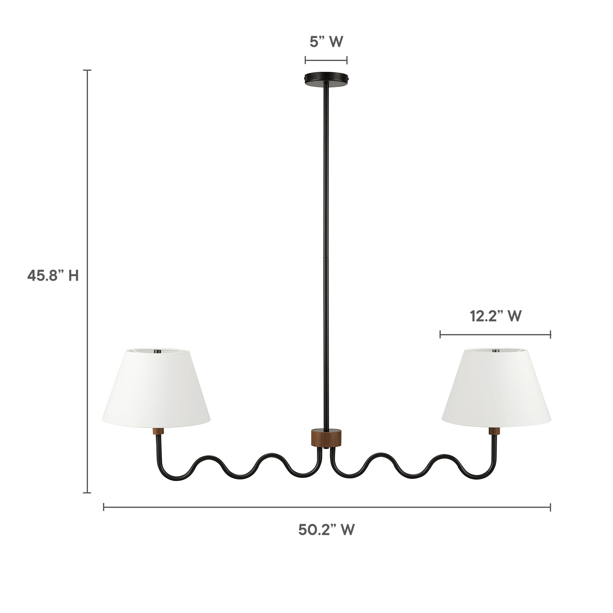 Modway Sunlit Squiggle 2-Arm Pendant Light