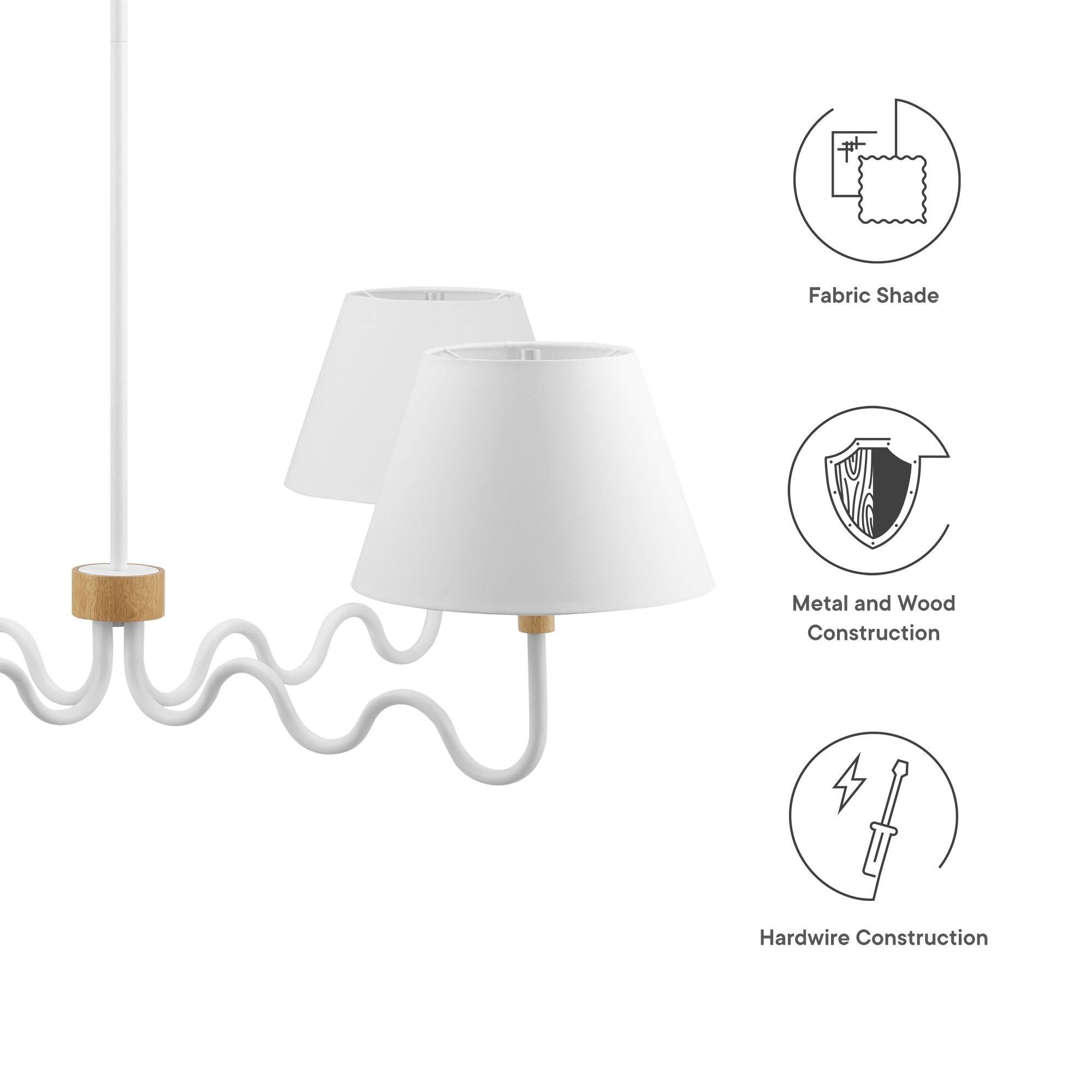 Modway Sunlit Squiggle 4-Arm Pendant Light