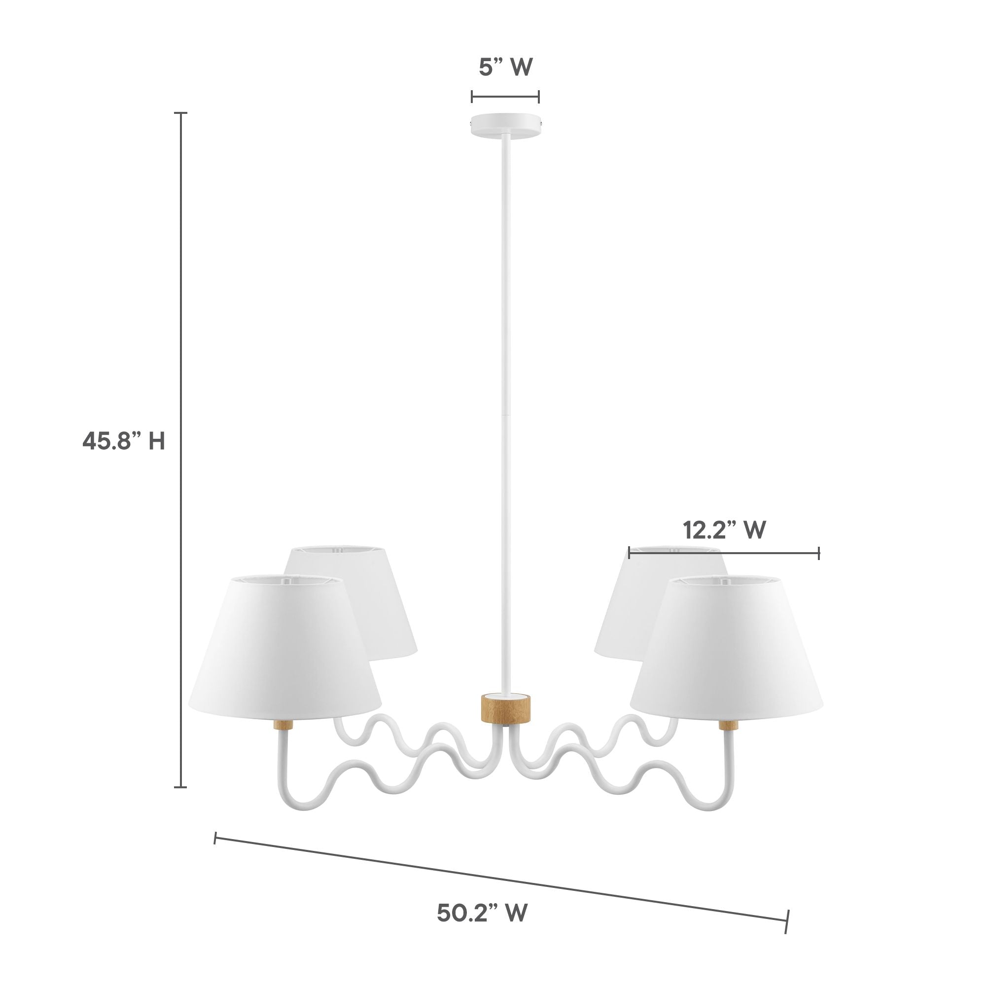 Modway Sunlit Squiggle 4-Arm Pendant Light