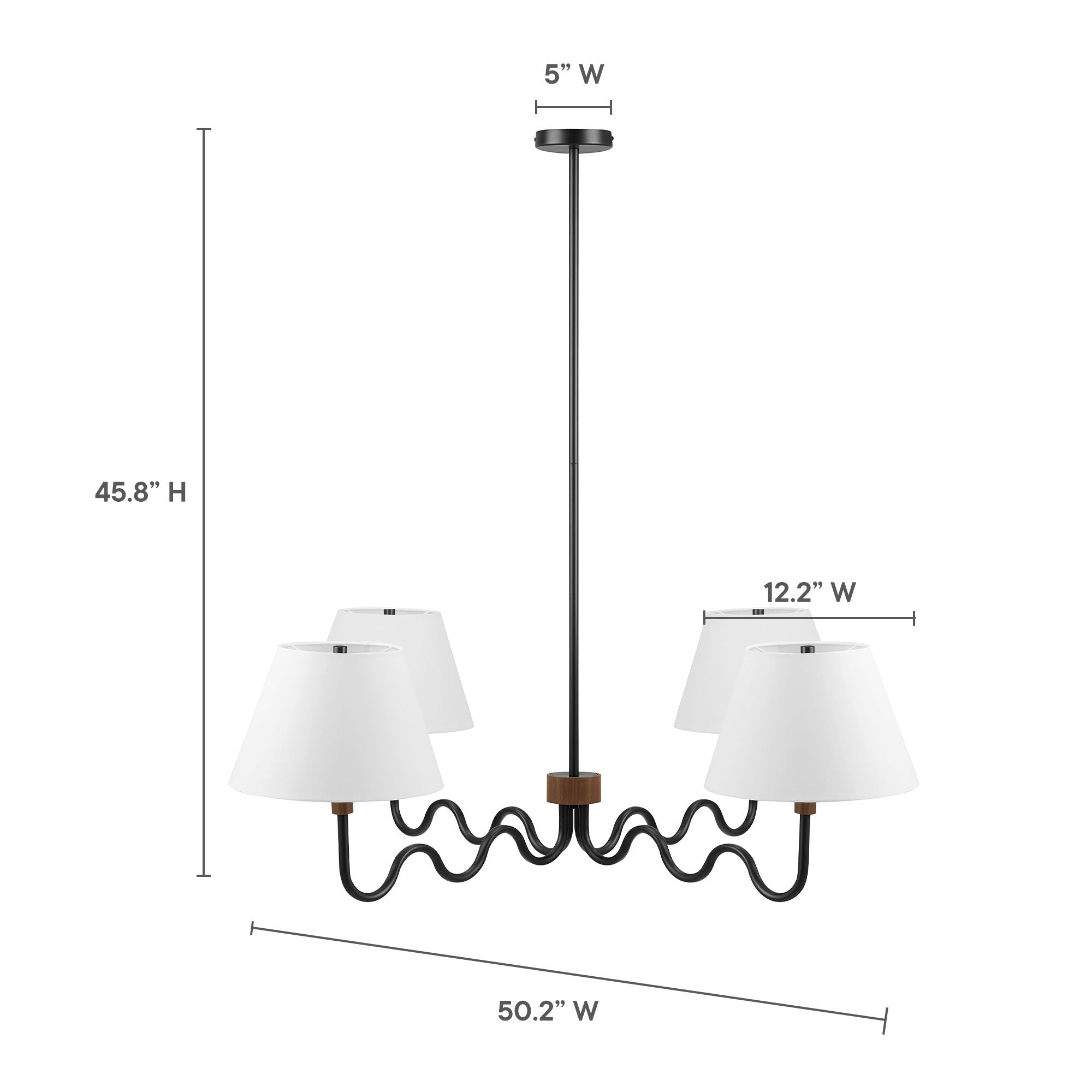 Modway Sunlit Squiggle 4-Arm Pendant Light