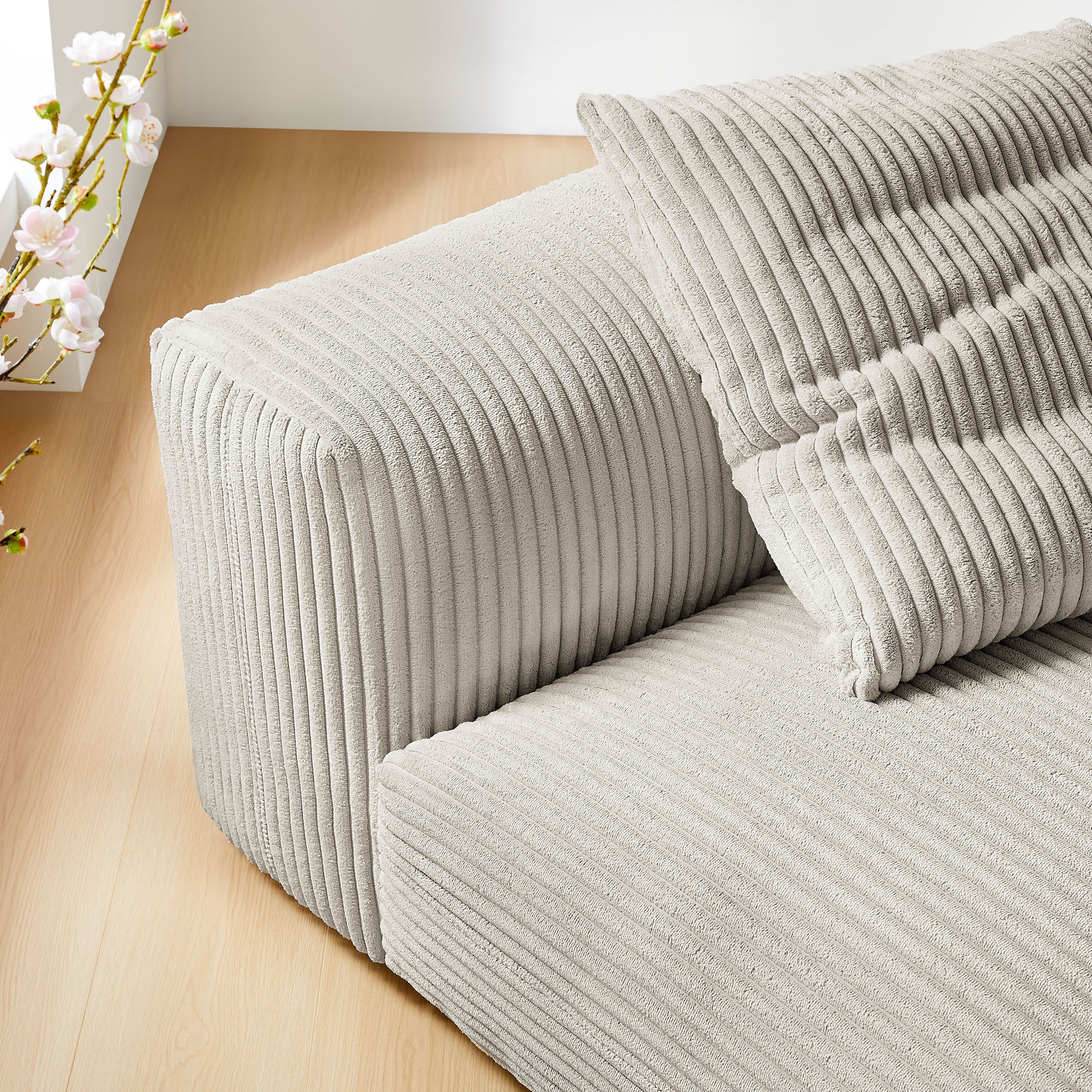 Modway Solace Modular Corduroy Upholstered Armless Chair