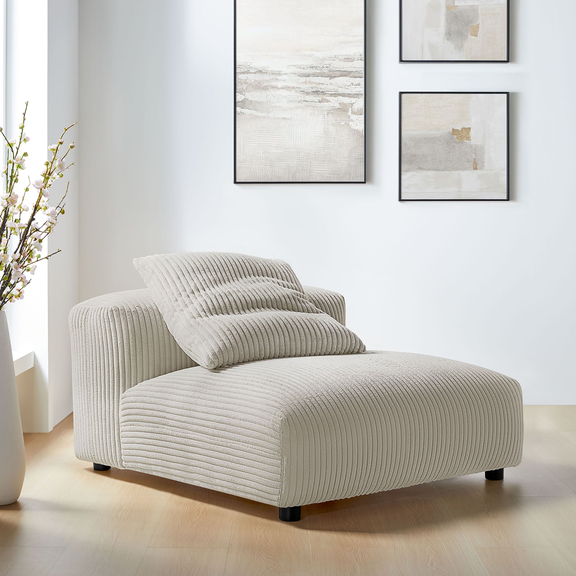 Modway Solace Modular Corduroy Upholstered Armless Chair