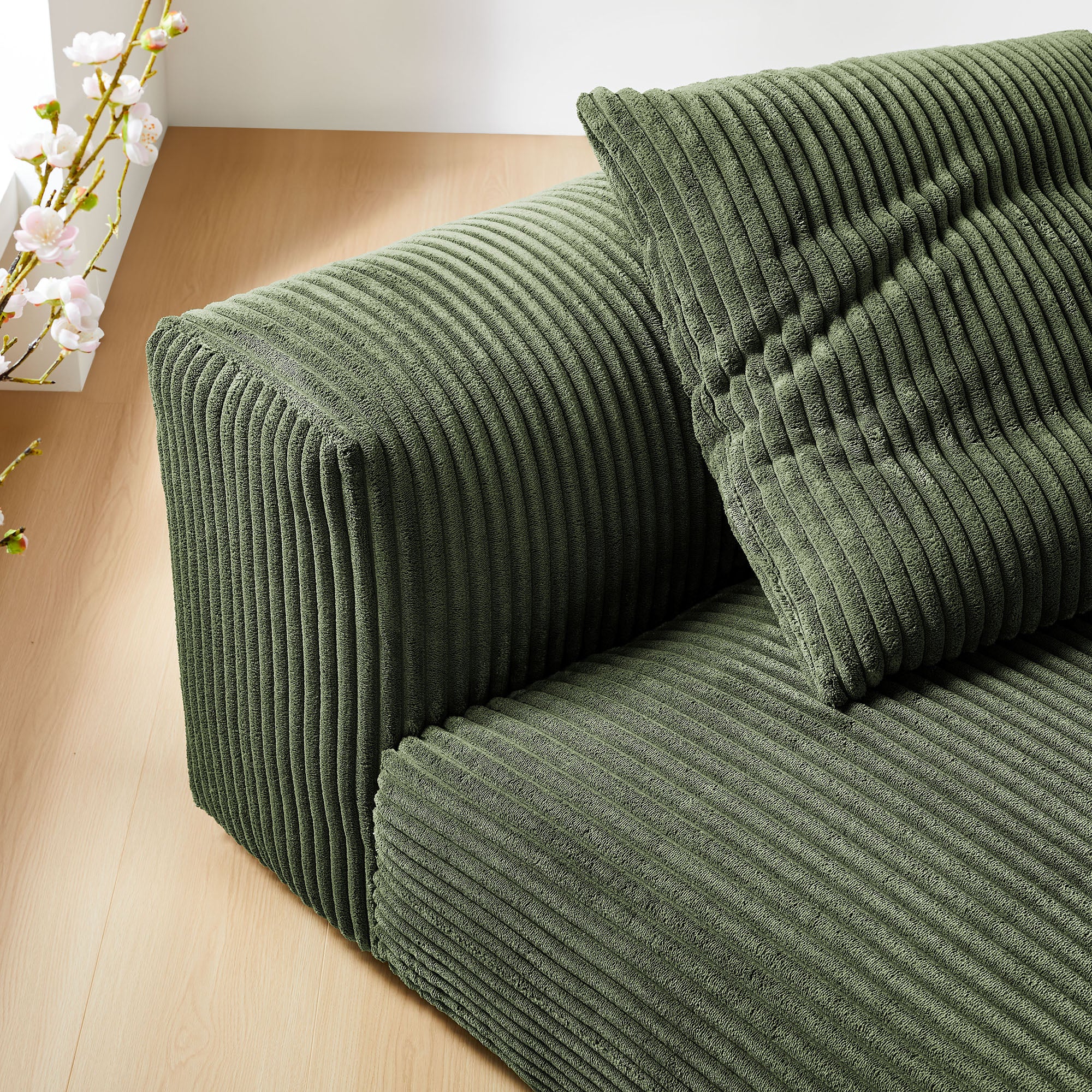 Modway Solace Modular Corduroy Upholstered Armless Chair