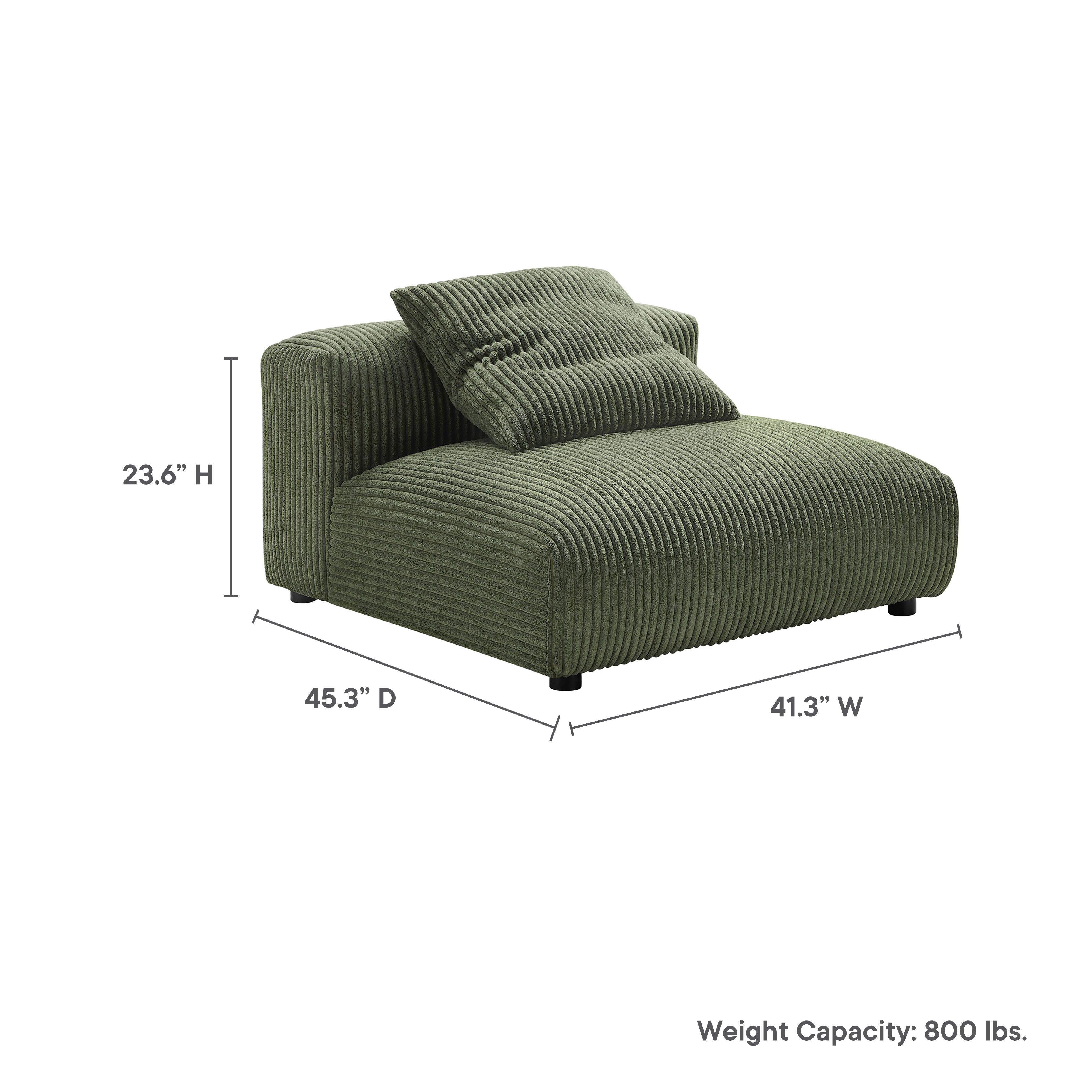 Modway Solace Modular Corduroy Upholstered Armless Chair