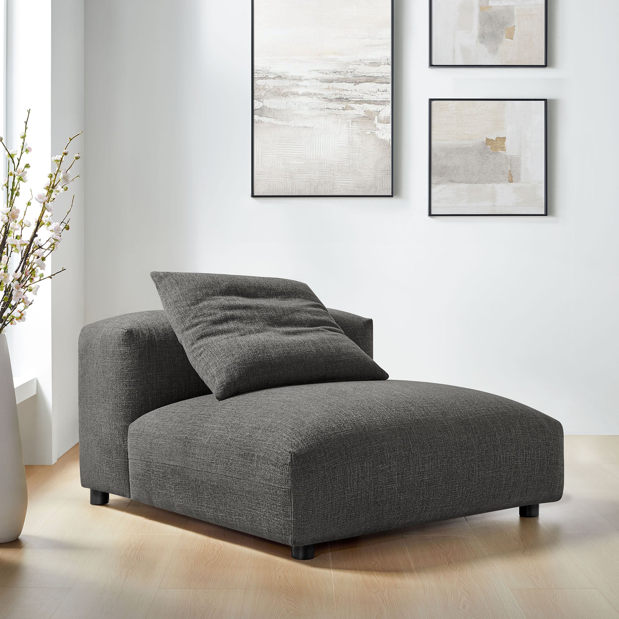 Modway Solace Modular Upholstered Fabric Armless Chair