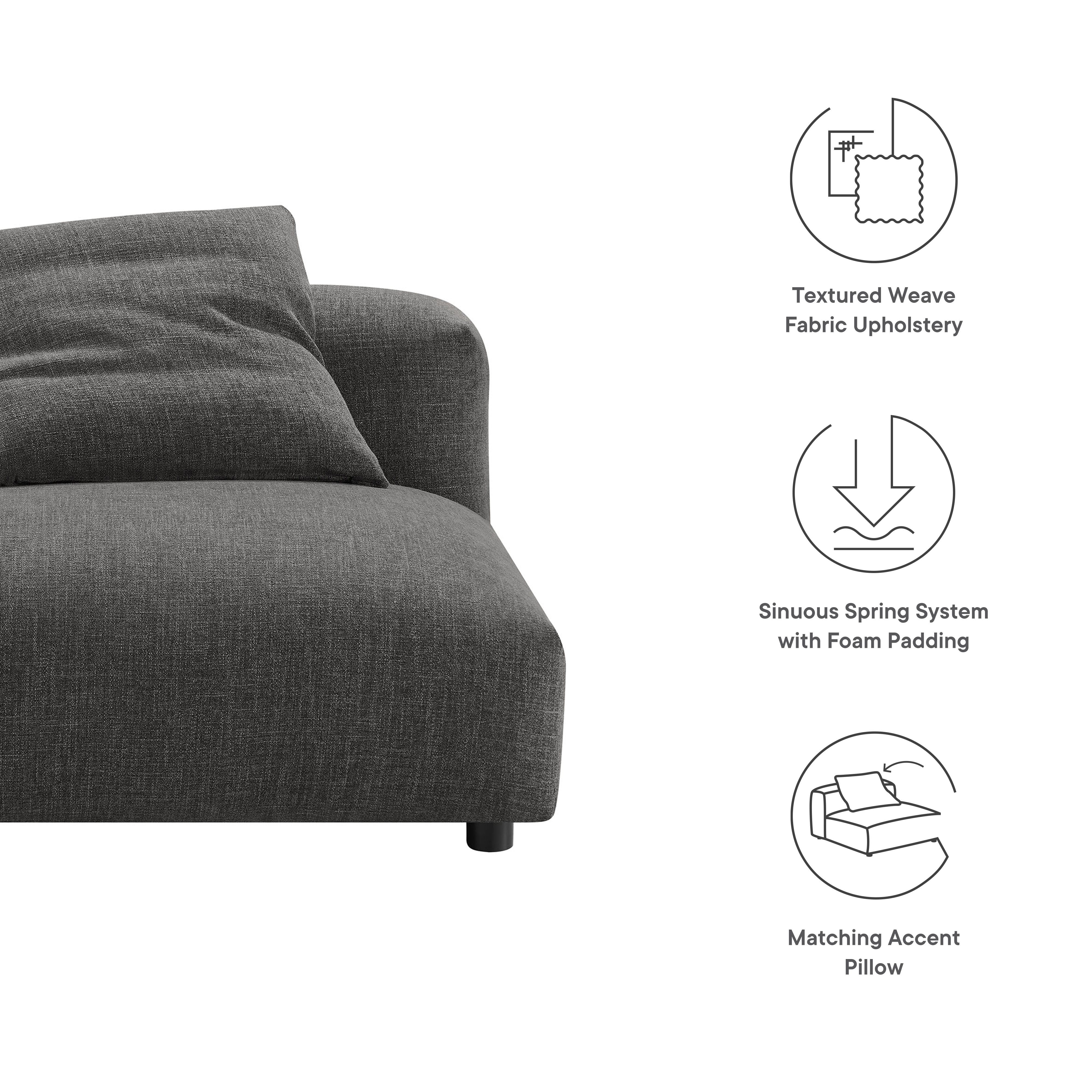 Modway Solace Modular Upholstered Fabric Armless Chair