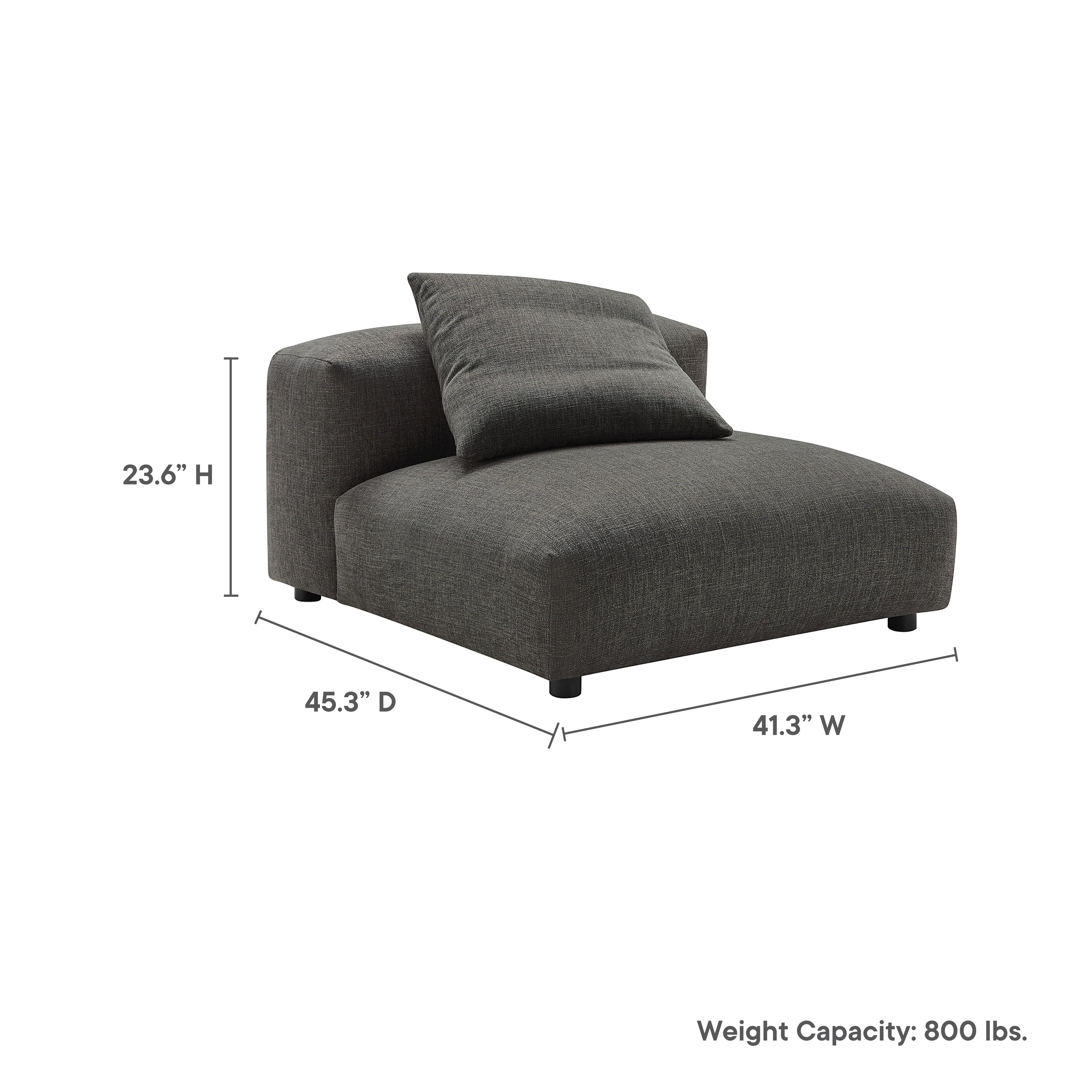 Modway Solace Modular Upholstered Fabric Armless Chair