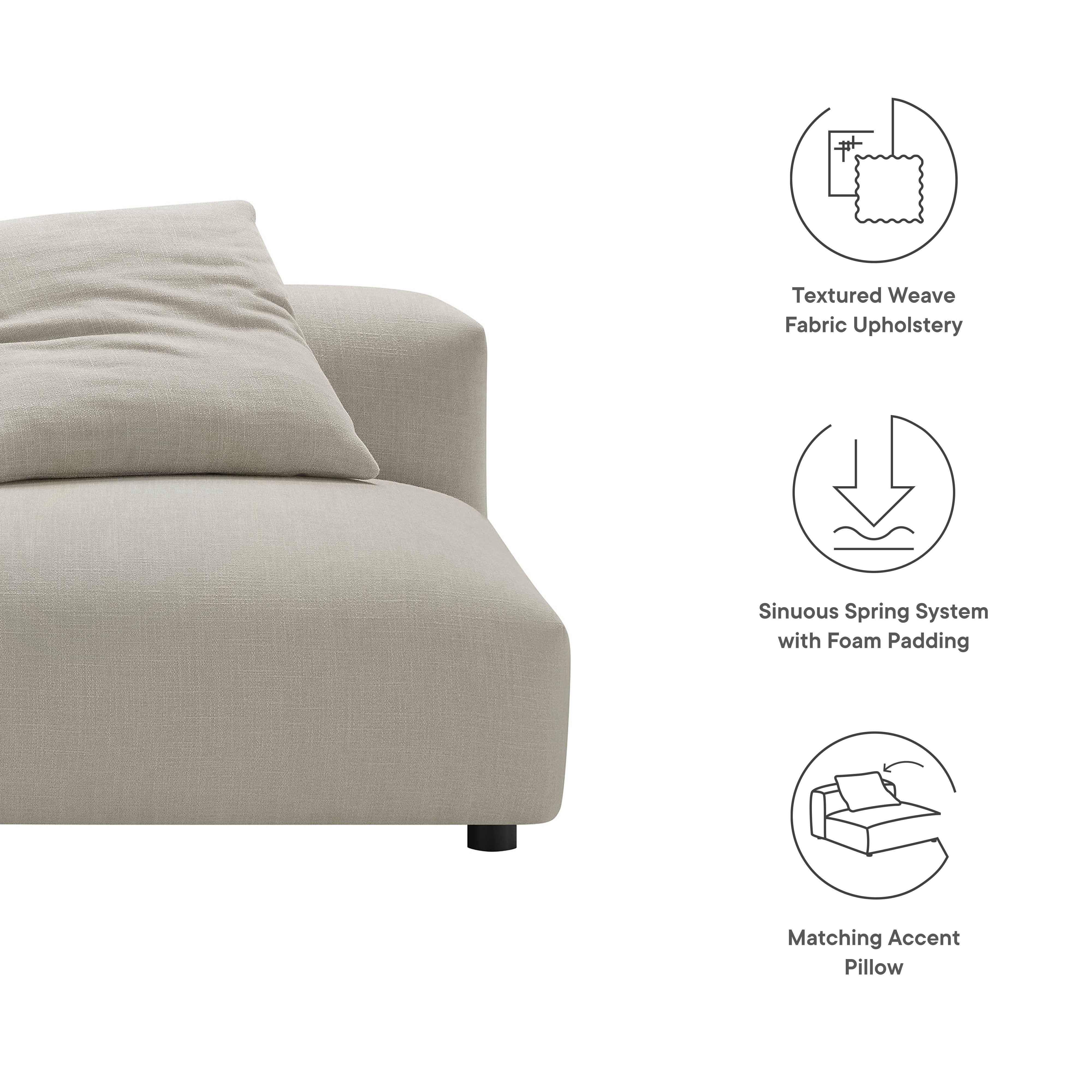 Modway Solace Modular Upholstered Fabric Armless Chair