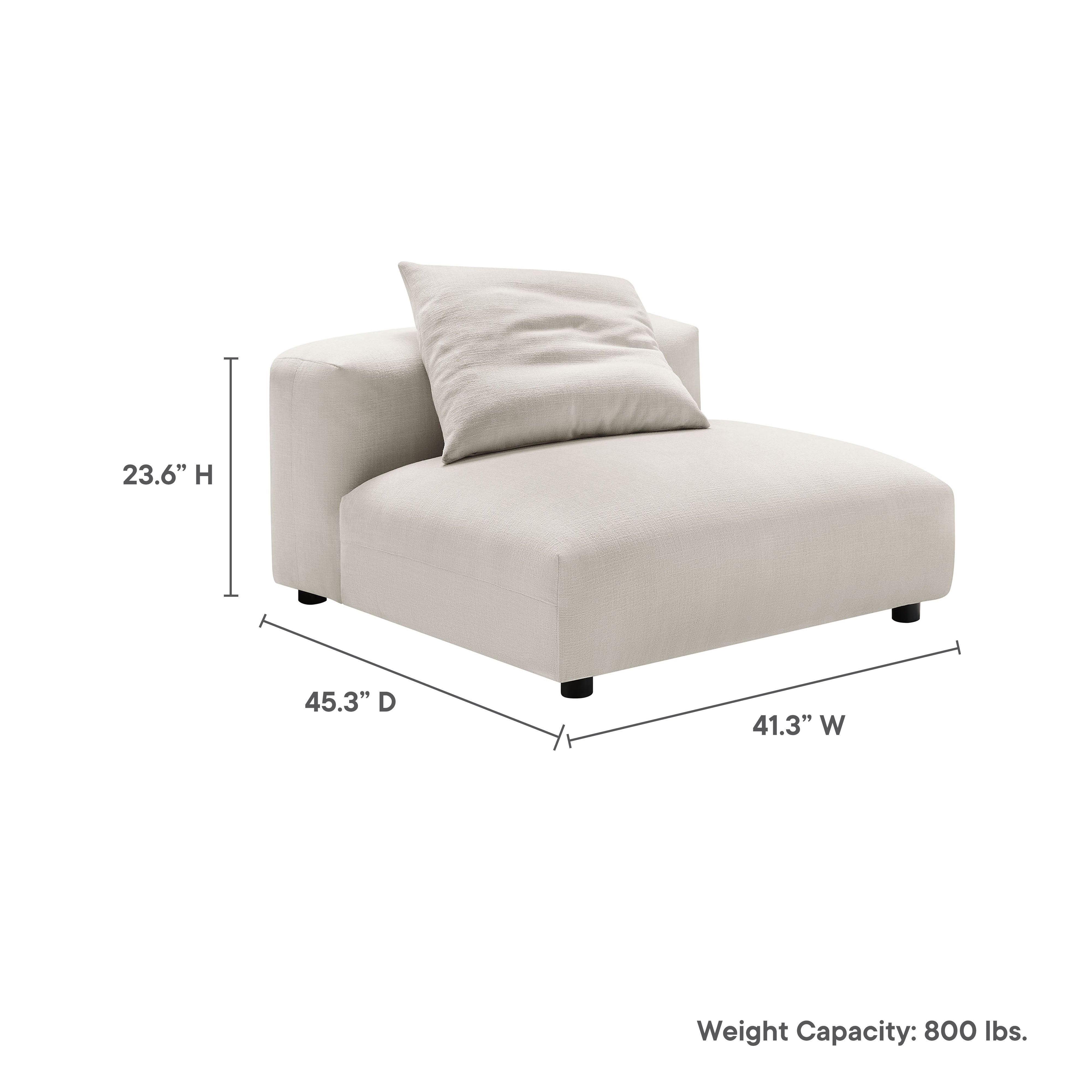Modway Solace Modular Upholstered Fabric Armless Chair