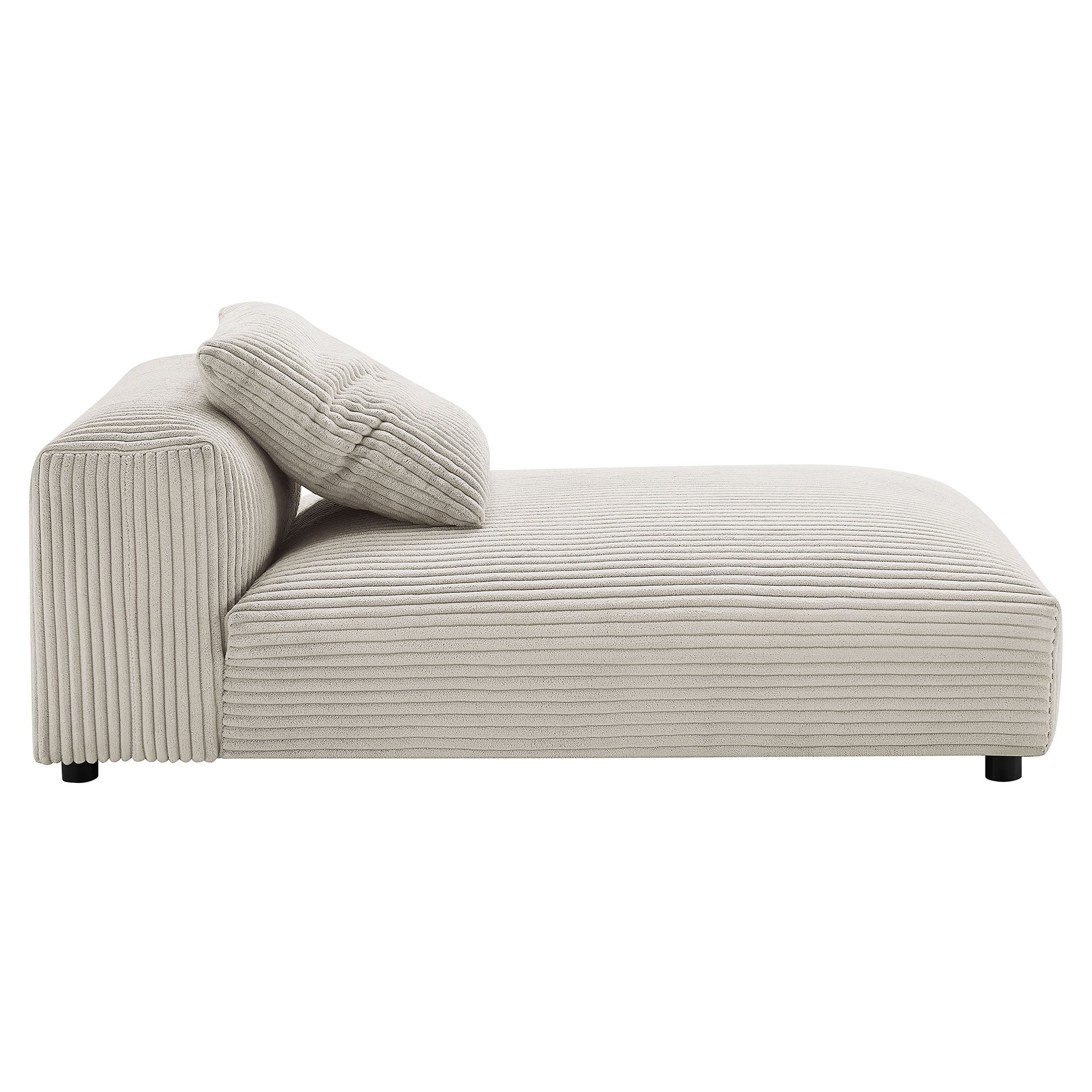 Modway Solace 4-Piece Modular Corduroy Upholstered Sectional Sofa With Ottoman