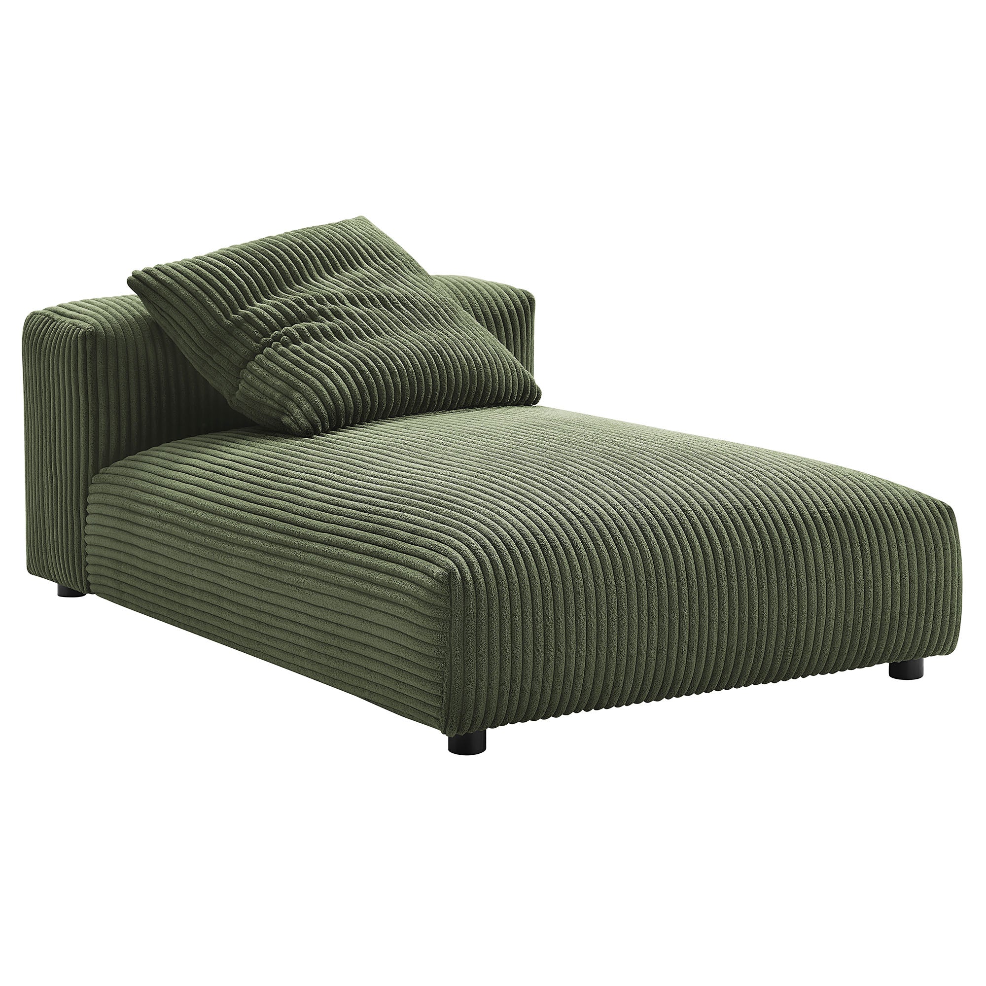 Modway Solace 4-Piece Modular Corduroy Upholstered Sectional Sofa With Ottoman