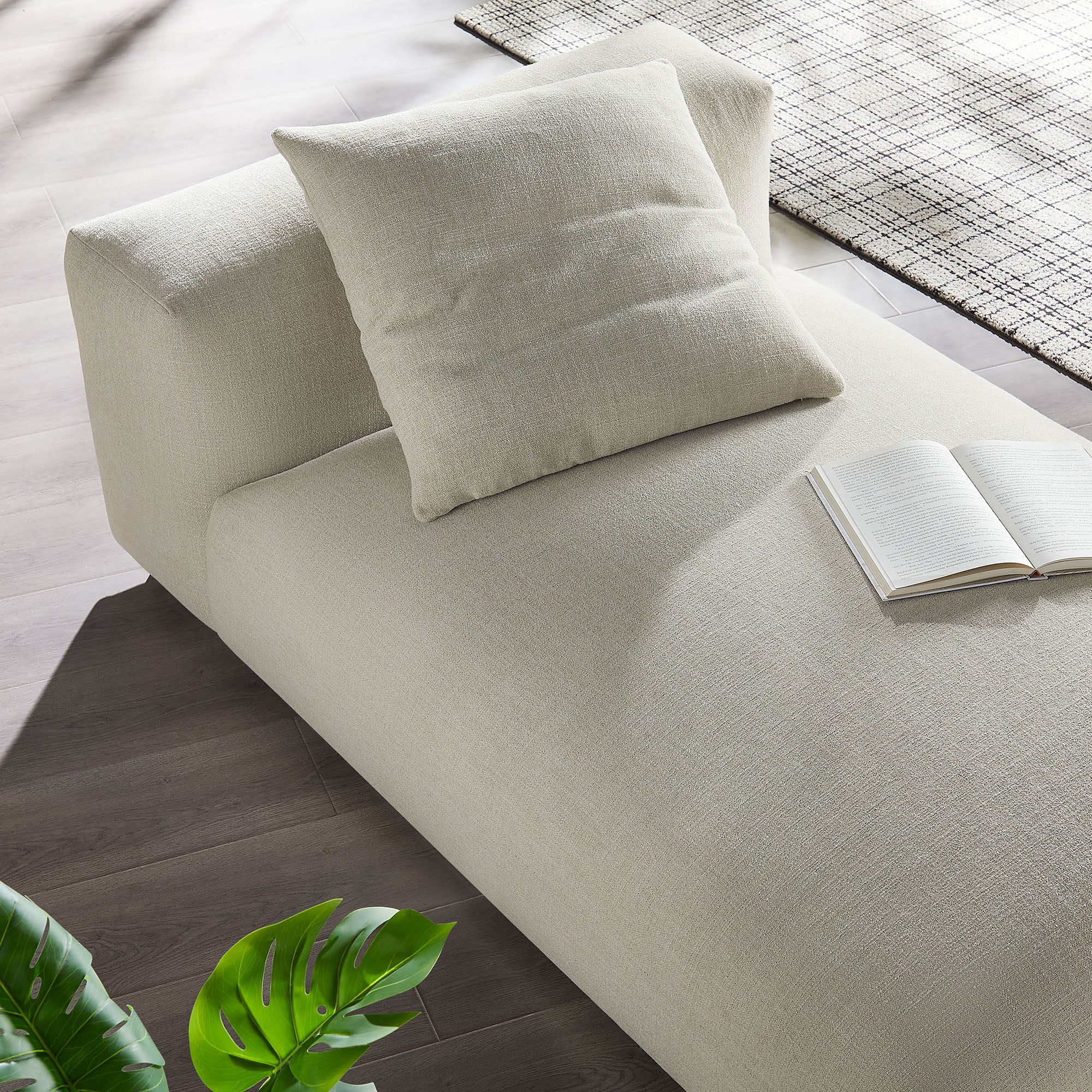 Modway Solace Modular Upholstered Fabric Armless Chaise Lounge