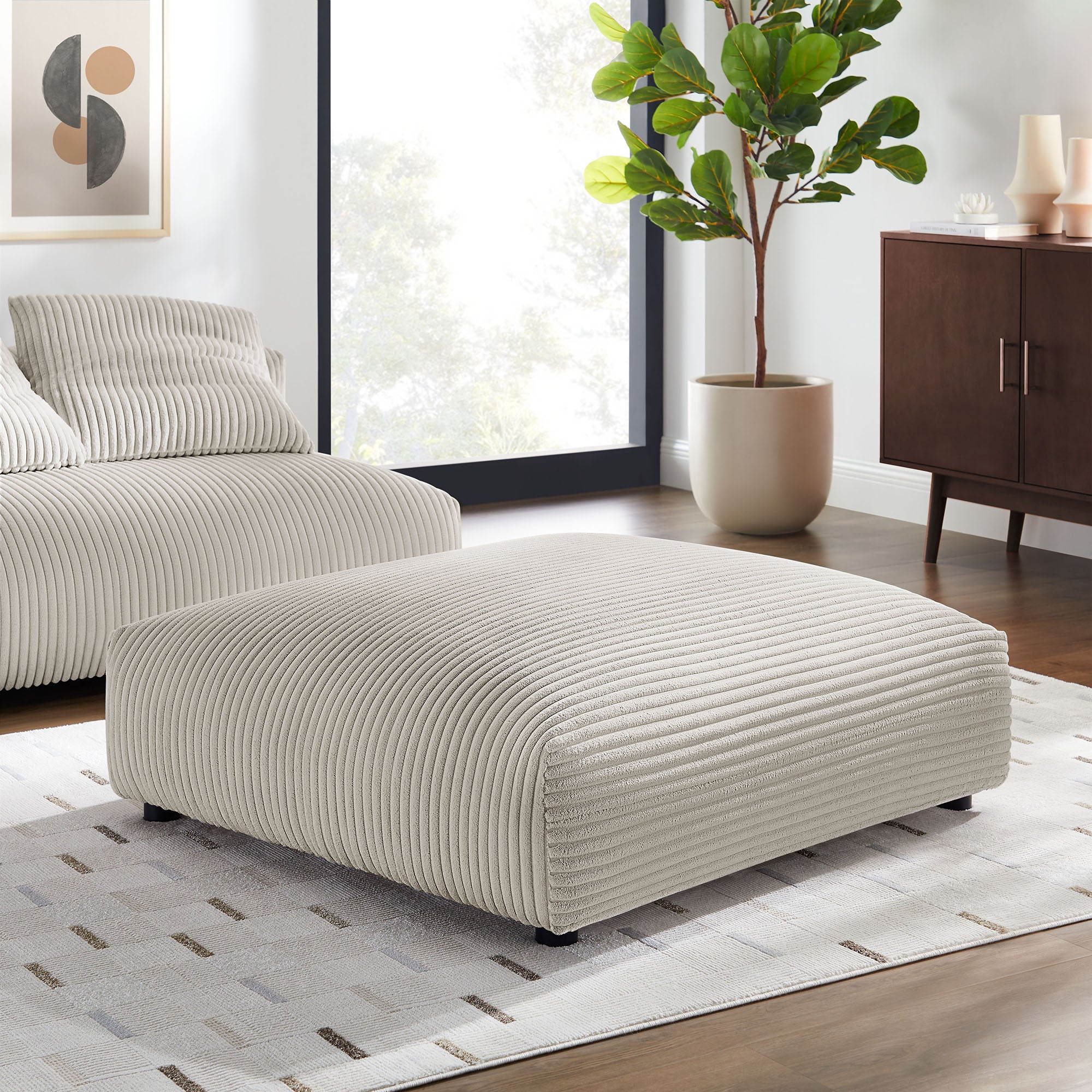 Modway Solace Modular Corduroy Upholstered Ottoman