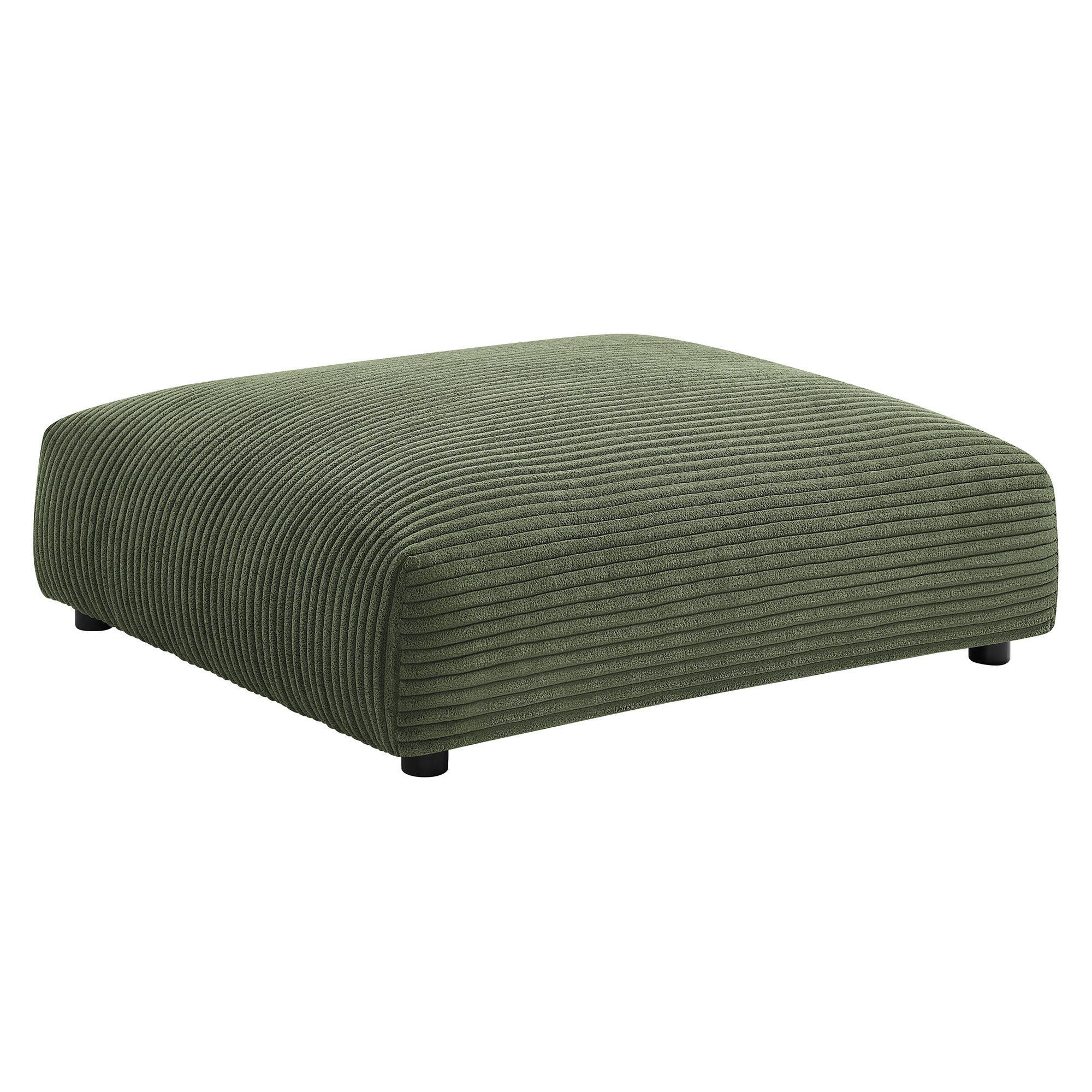 Modway Solace 4-Piece Modular Corduroy Upholstered Sectional Sofa With Ottoman