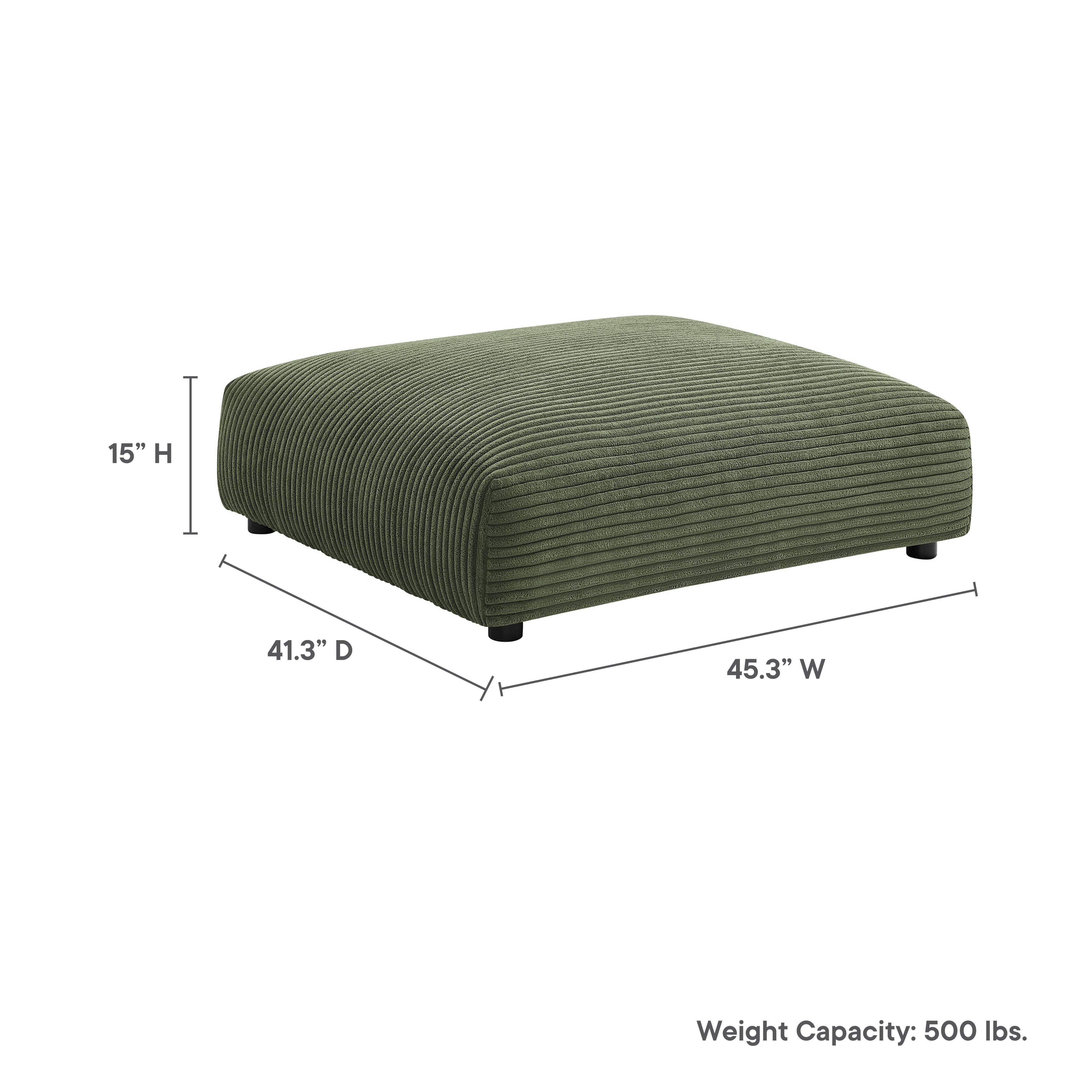 Modway Solace Modular Corduroy Upholstered Ottoman