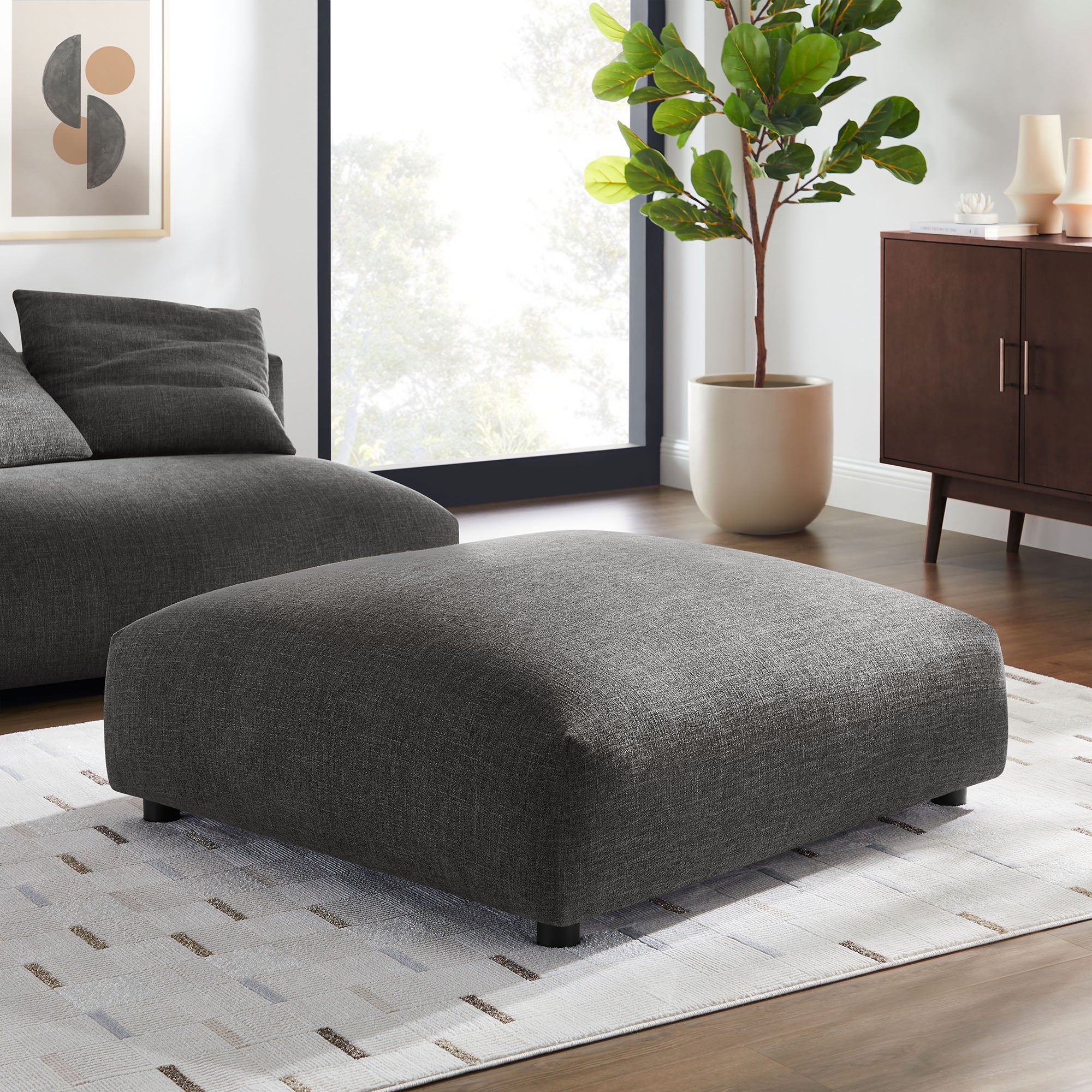 Modway Solace Modular Upholstered Fabric Ottoman