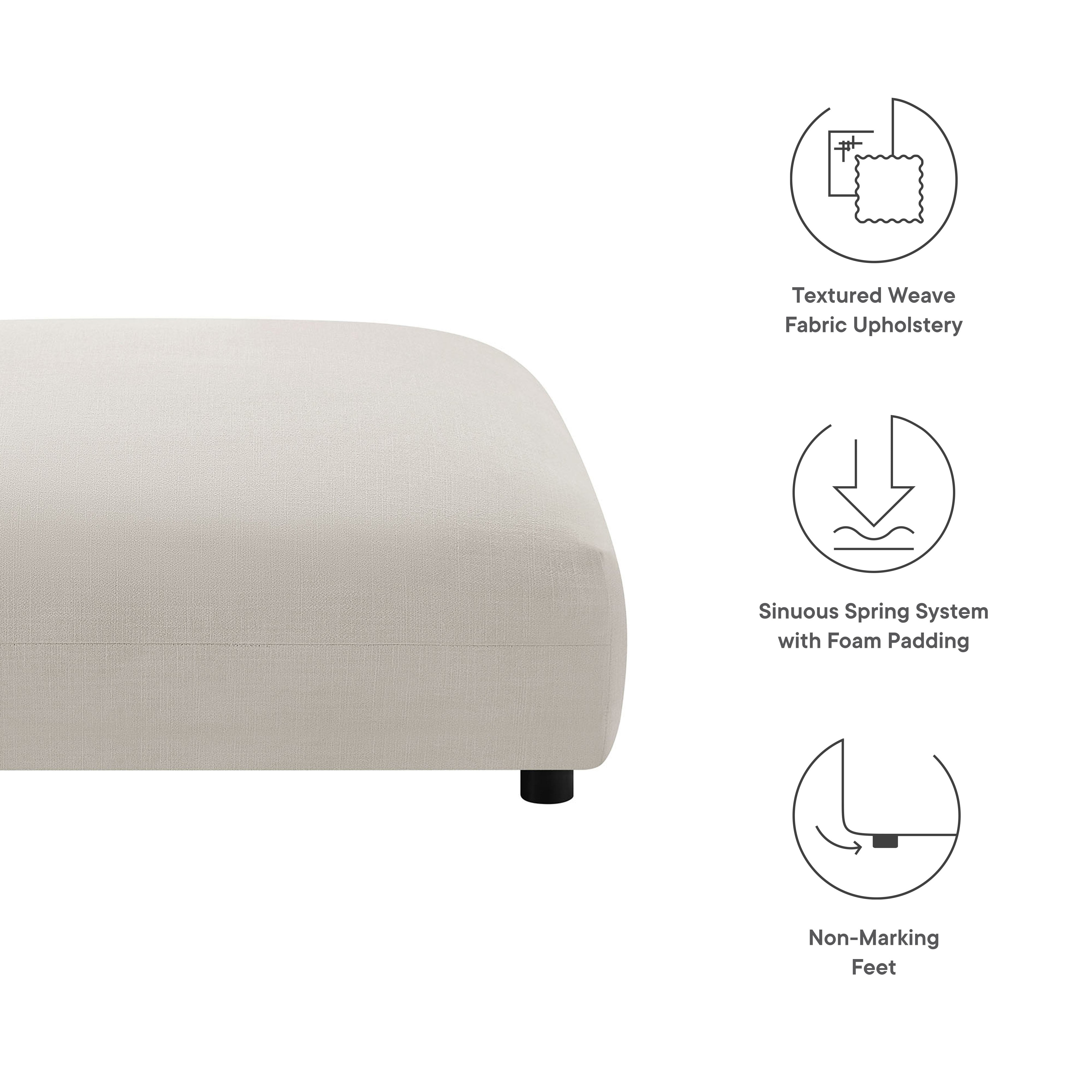 Modway Solace Modular Upholstered Fabric Ottoman