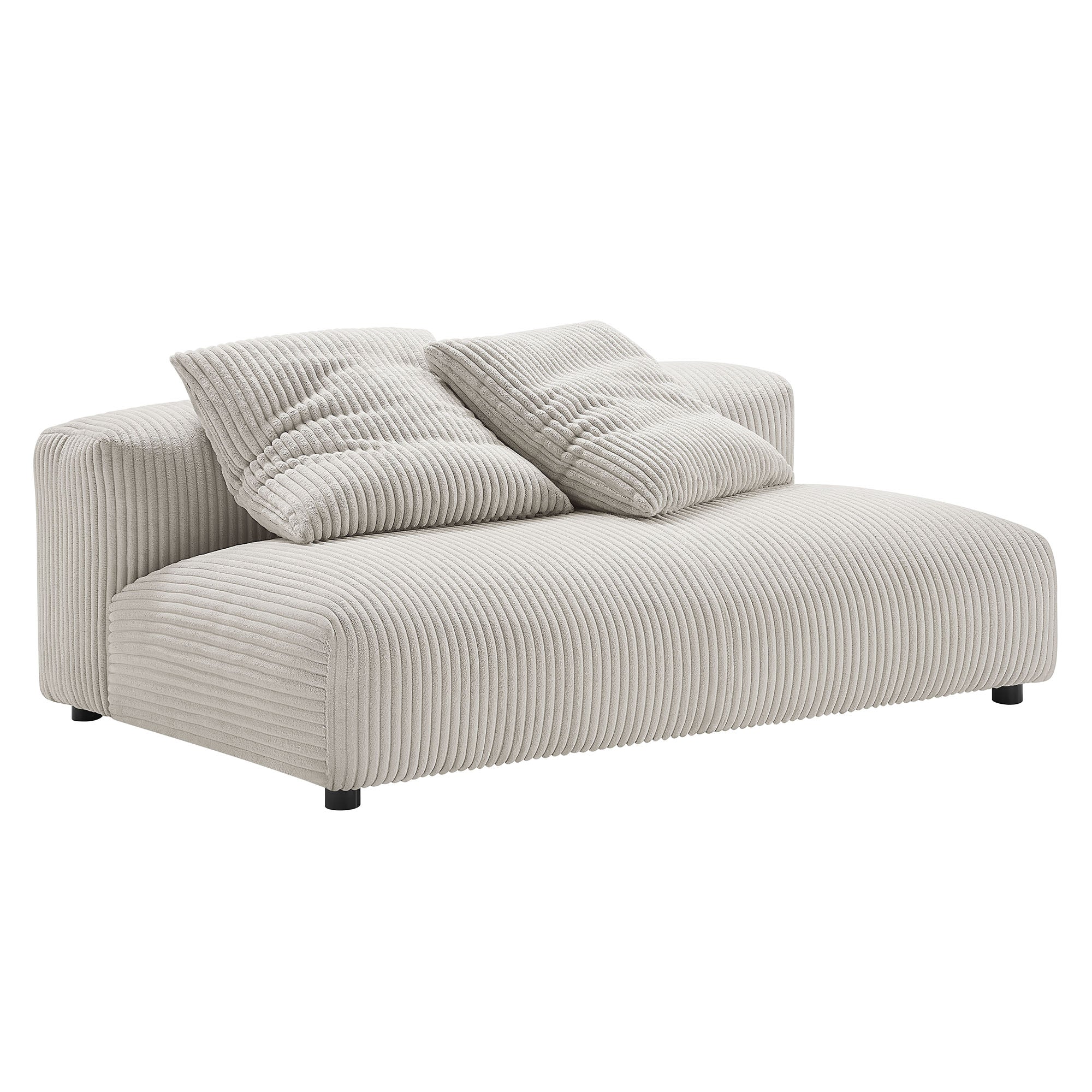 Modway Solace 4-Piece Modular Corduroy Upholstered Sectional Sofa With Ottoman