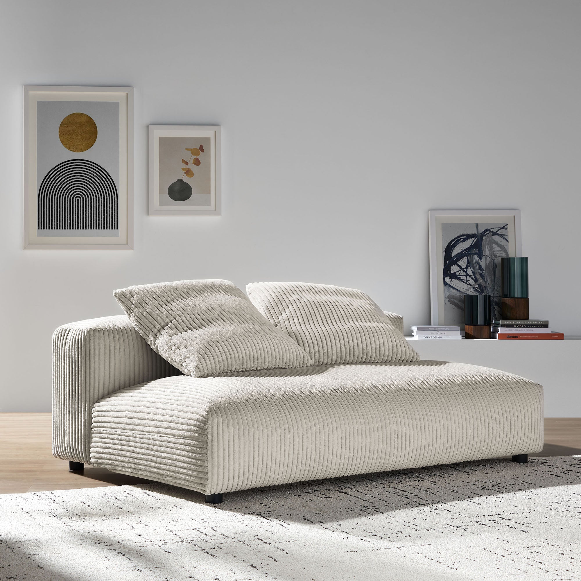 Modway Solace Modular Corduroy Upholstered Armless Loveseat