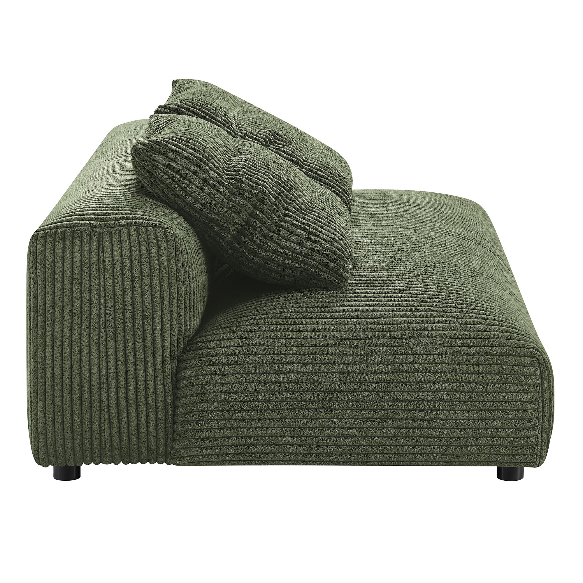 Modway Solace Modular Corduroy Upholstered Armless Loveseat and Ottoman Set