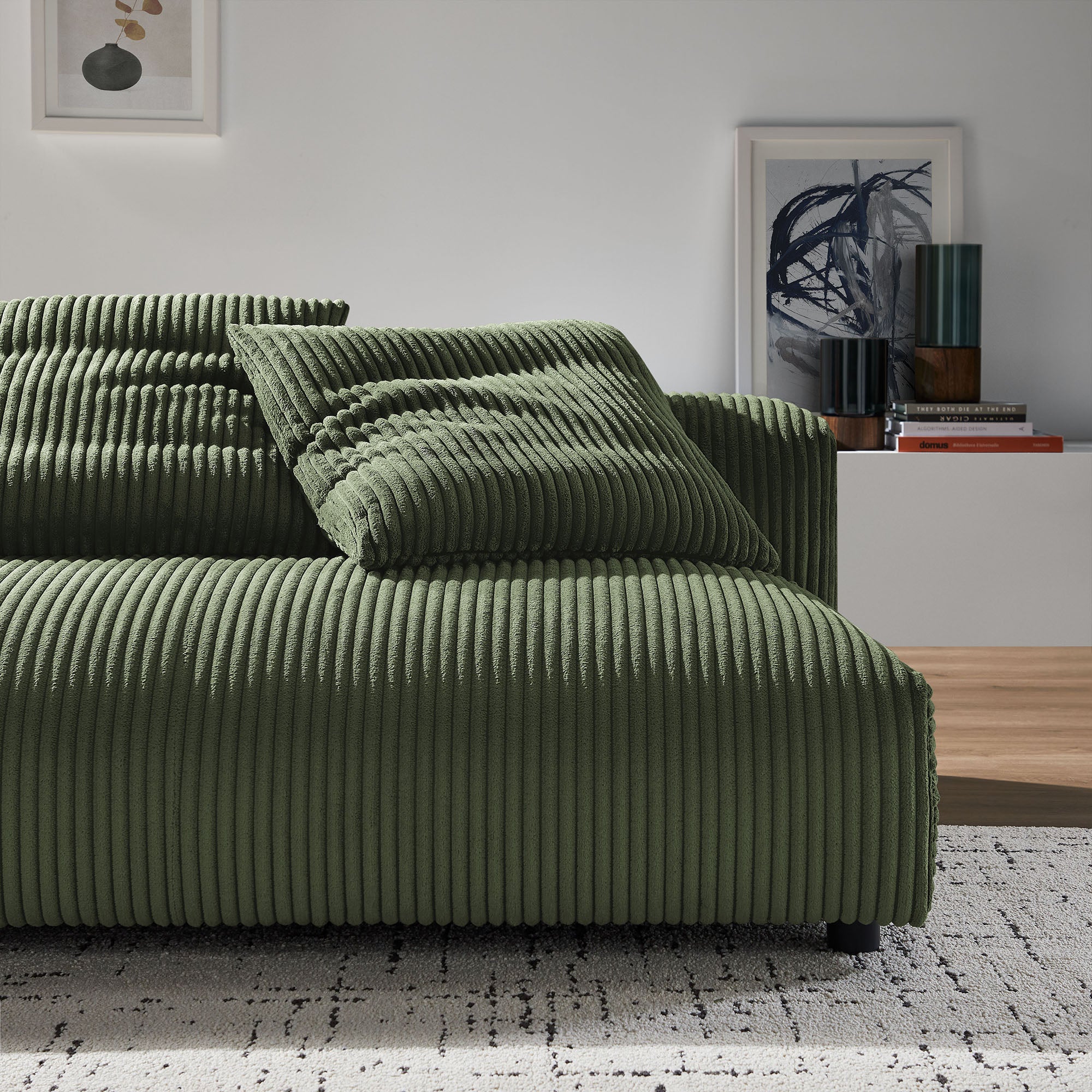 Modway Solace Modular Corduroy Upholstered Armless Loveseat