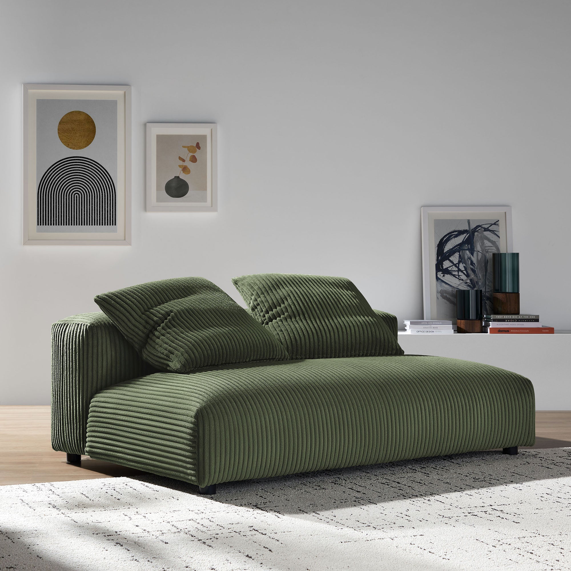 Modway Solace Modular Corduroy Upholstered Armless Loveseat