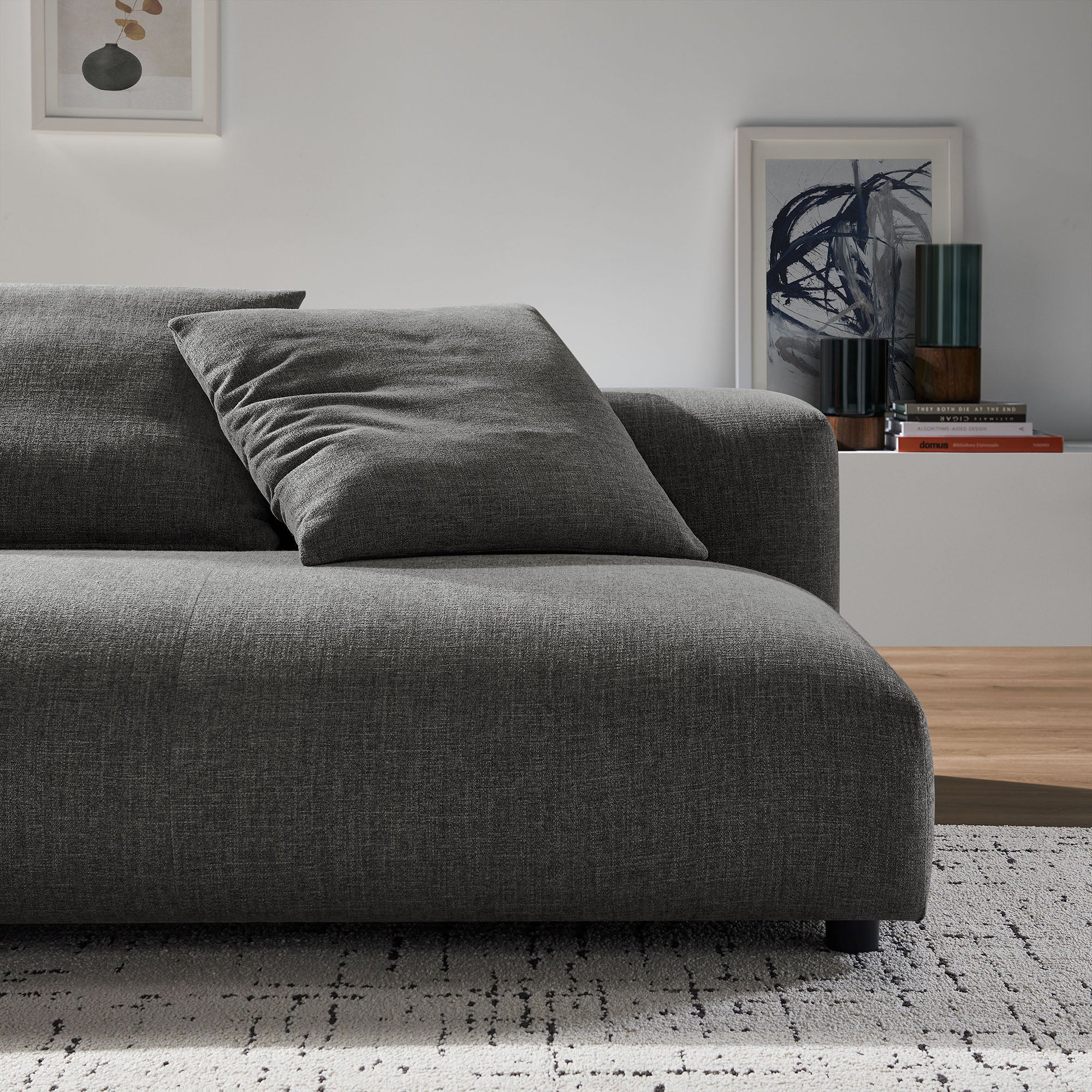 Modway Solace Modular Upholstered Fabric Armless Loveseat