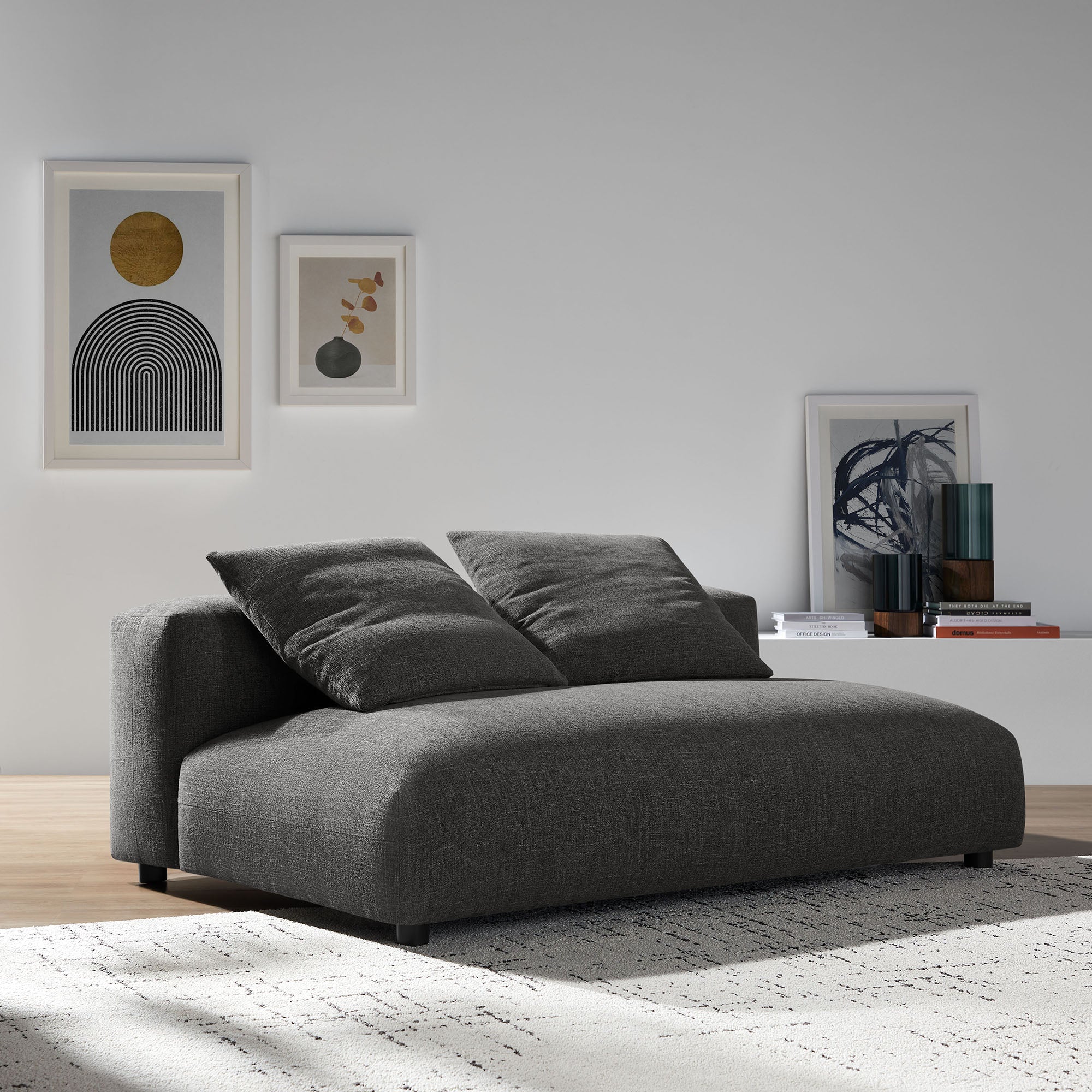 Modway Solace Modular Upholstered Fabric Armless Loveseat