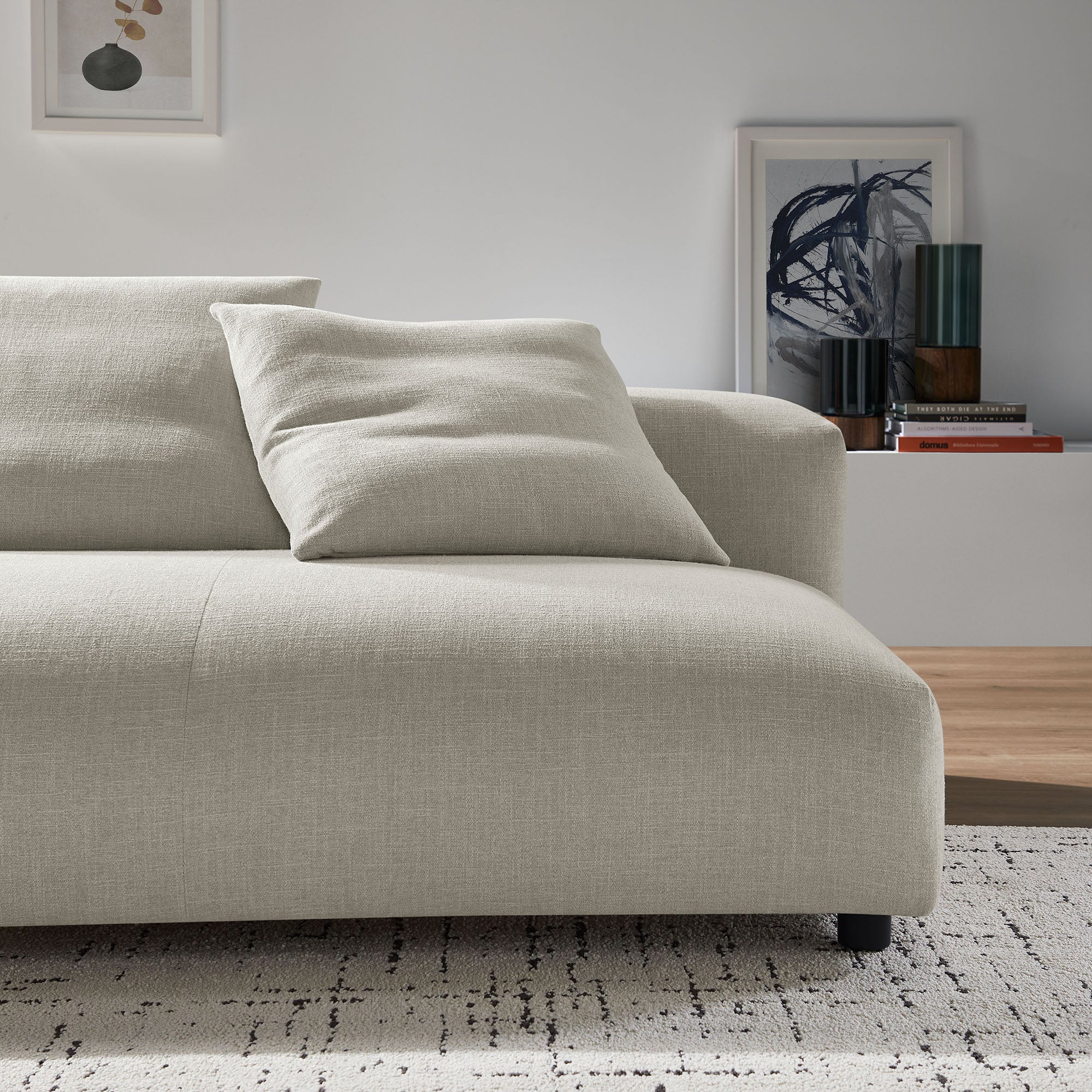 Modway Solace Modular Upholstered Fabric Armless Loveseat
